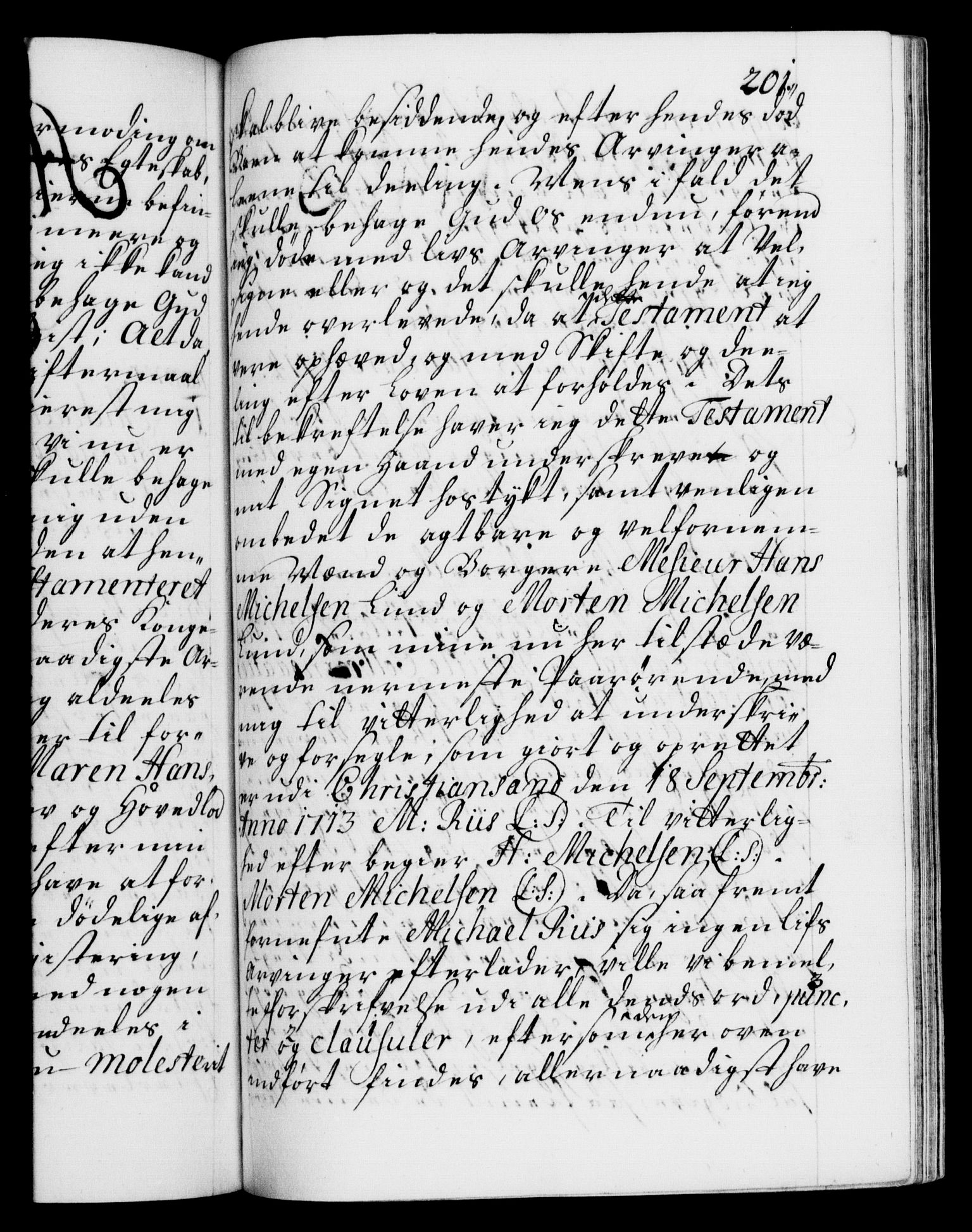 Danske Kanselli 1572-1799, AV/RA-EA-3023/F/Fc/Fca/Fcaa/L0021: Norske registre, 1712-1715, s. 201a
