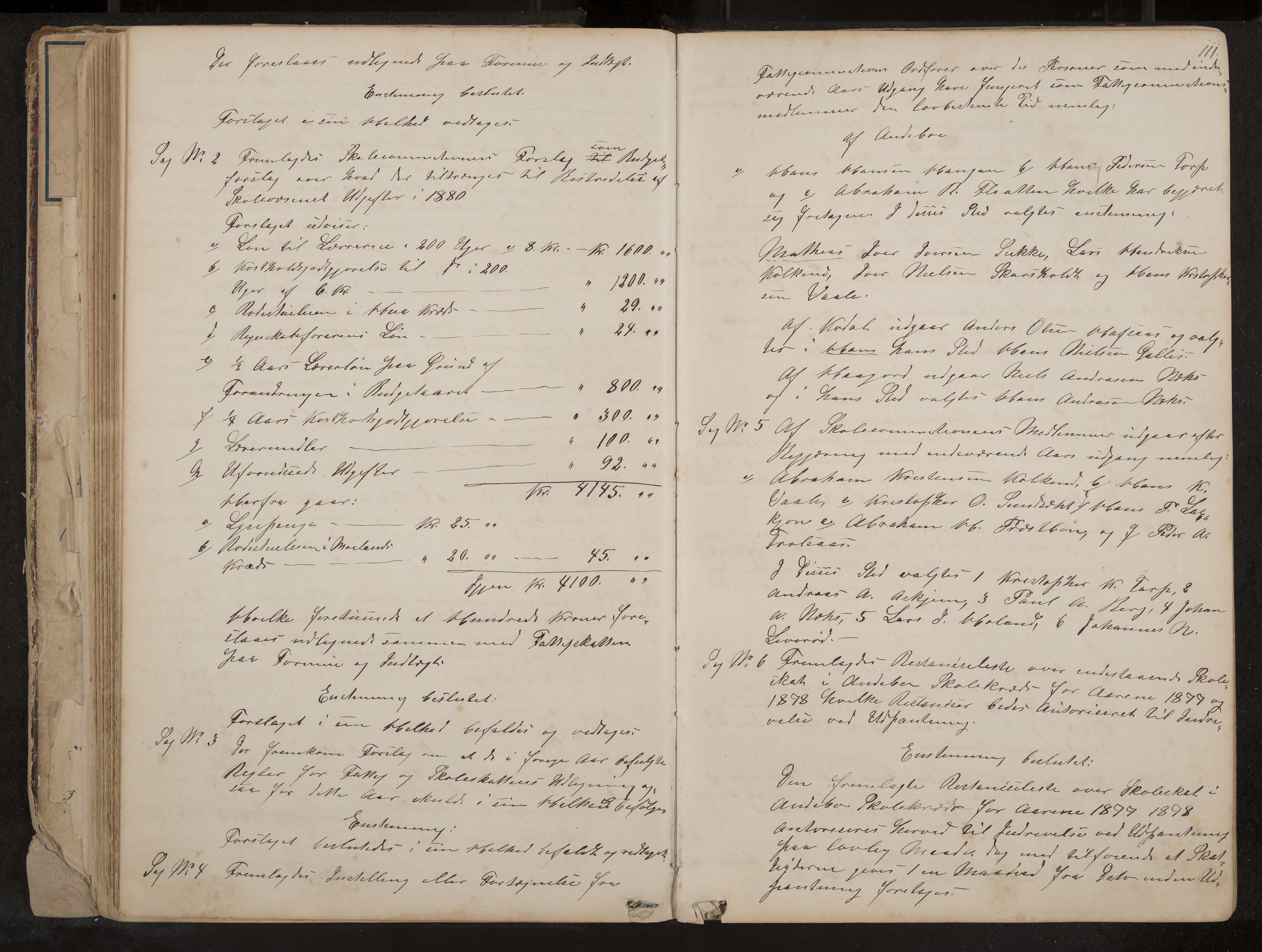 Andebu formannskap og sentraladministrasjon, IKAK/0719021-1/A/Aa/L0002: Møtebok med register, 1869-1891, s. 111