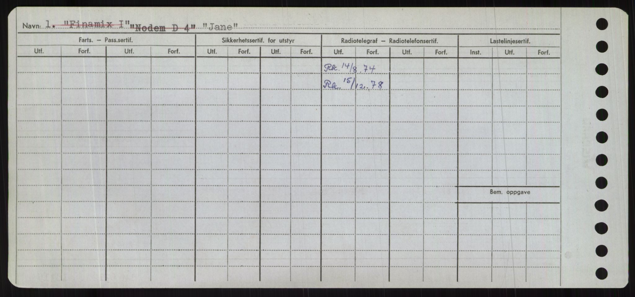 Sjøfartsdirektoratet med forløpere, Skipsmålingen, RA/S-1627/H/Hc/L0001: Lektere, A-Y, s. 252