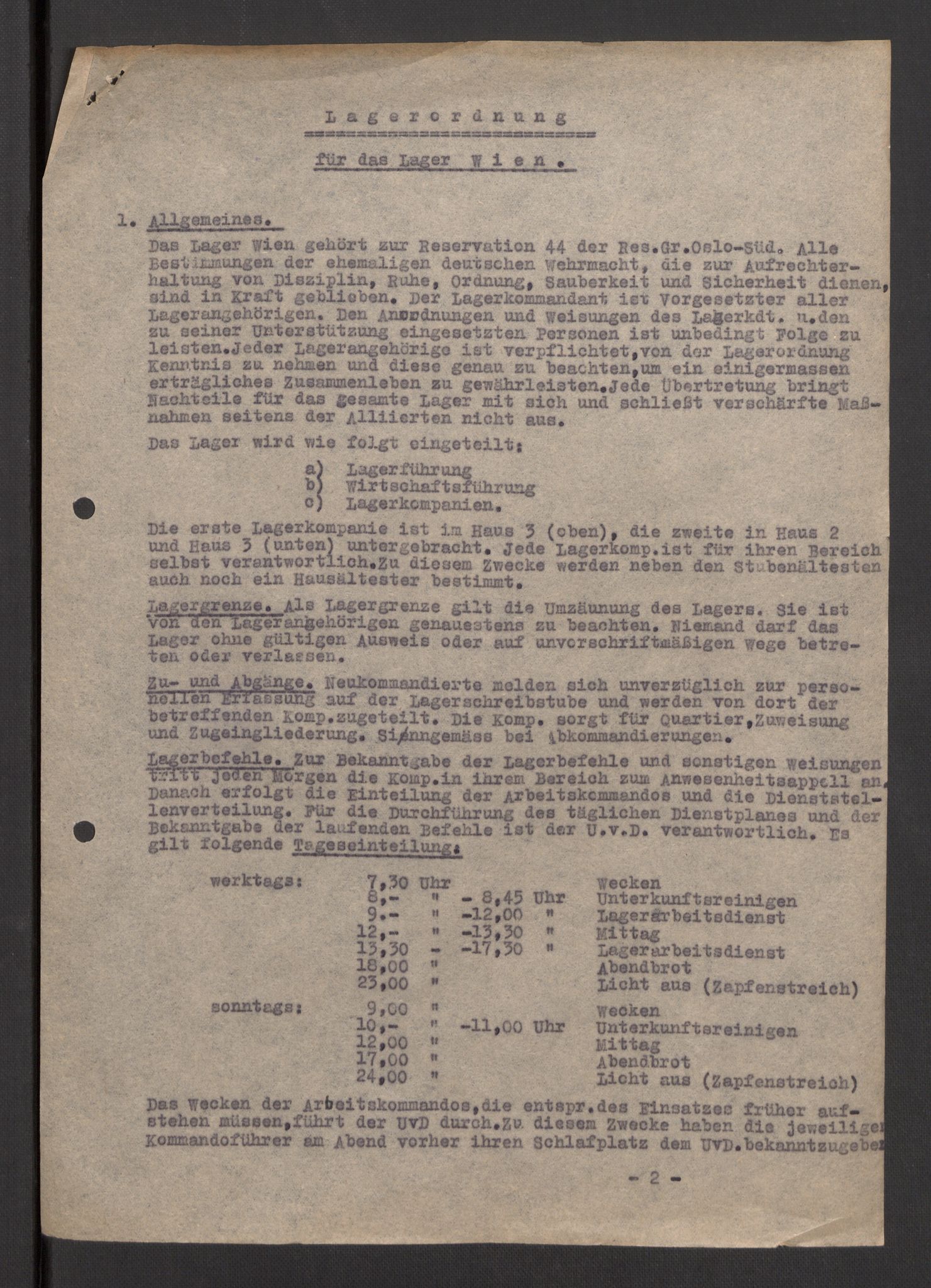 Deutscher Oberbefehlshaber Norwegen (DOBN), AV/RA-RAFA-2197/D/Dja/L0070/0001: DBO Abt. 1a / Lagerordnungen, 1946