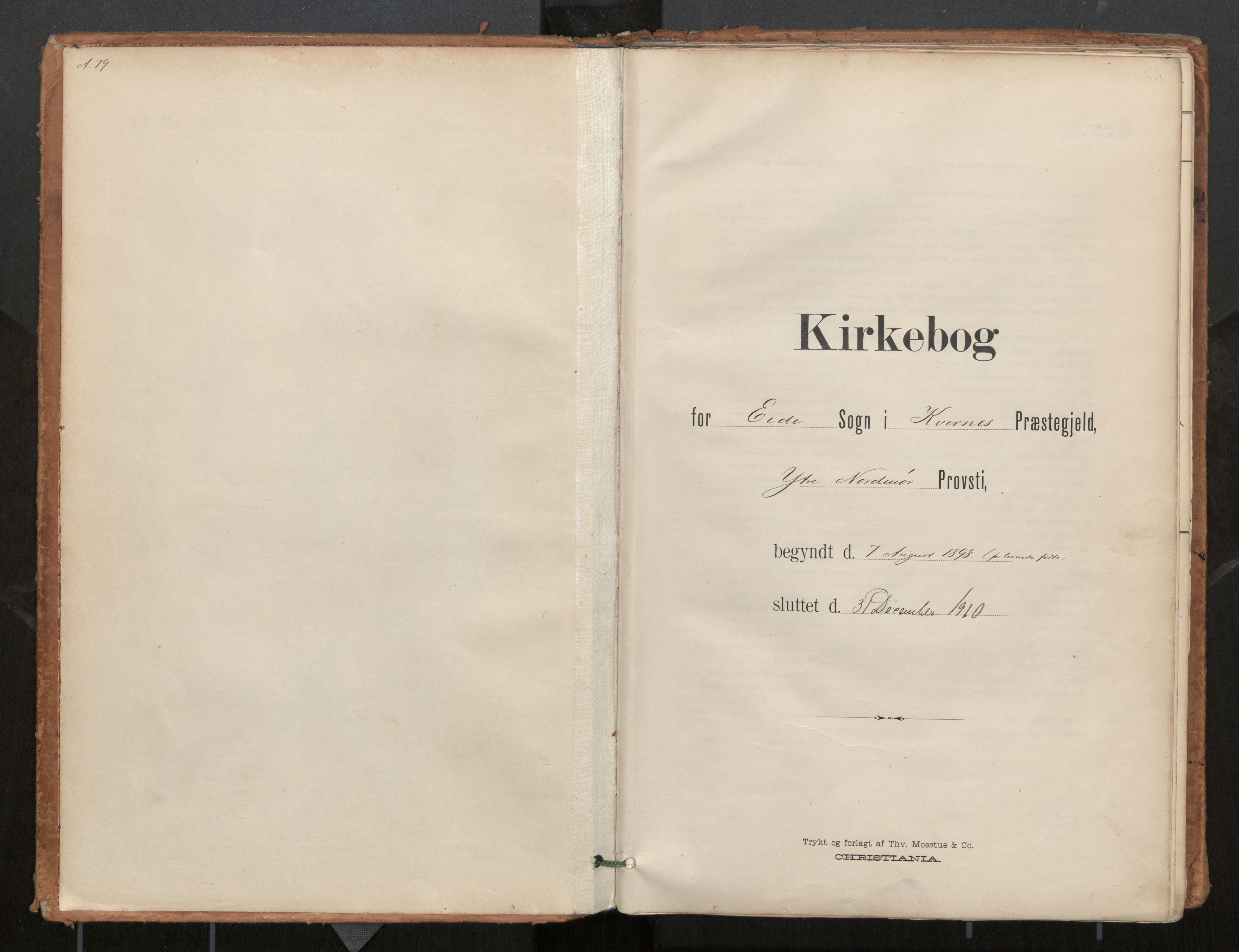 Ministerialprotokoller, klokkerbøker og fødselsregistre - Møre og Romsdal, SAT/A-1454/571/L0836a: Ministerialbok nr. 571A02, 1898-1910