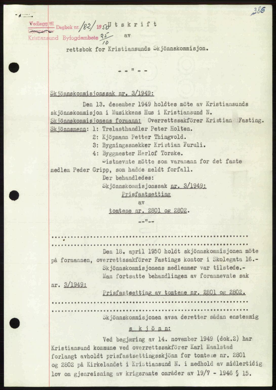 Kristiansund byfogd, AV/SAT-A-4587/A/27: Pantebok nr. 46, 1949-1950, Dagboknr: 1821/1950