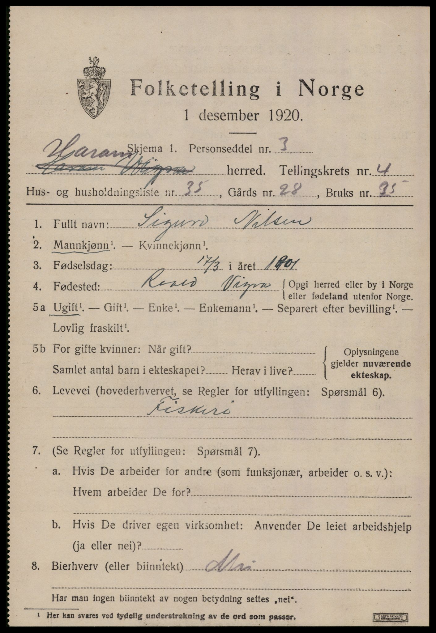 SAT, Folketelling 1920 for 1534 Haram herred, 1920, s. 2765