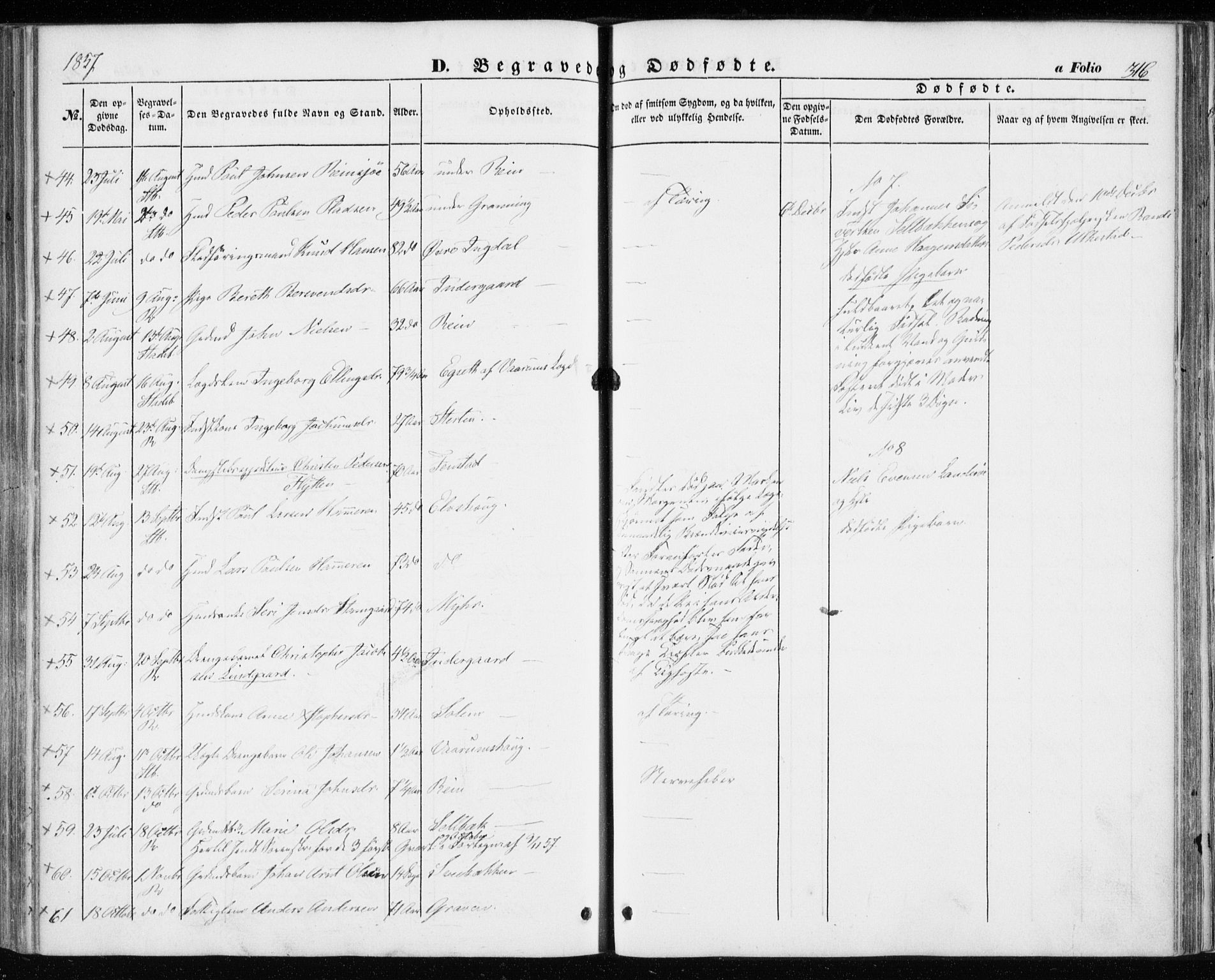 Ministerialprotokoller, klokkerbøker og fødselsregistre - Sør-Trøndelag, SAT/A-1456/646/L0611: Ministerialbok nr. 646A09, 1848-1857, s. 316