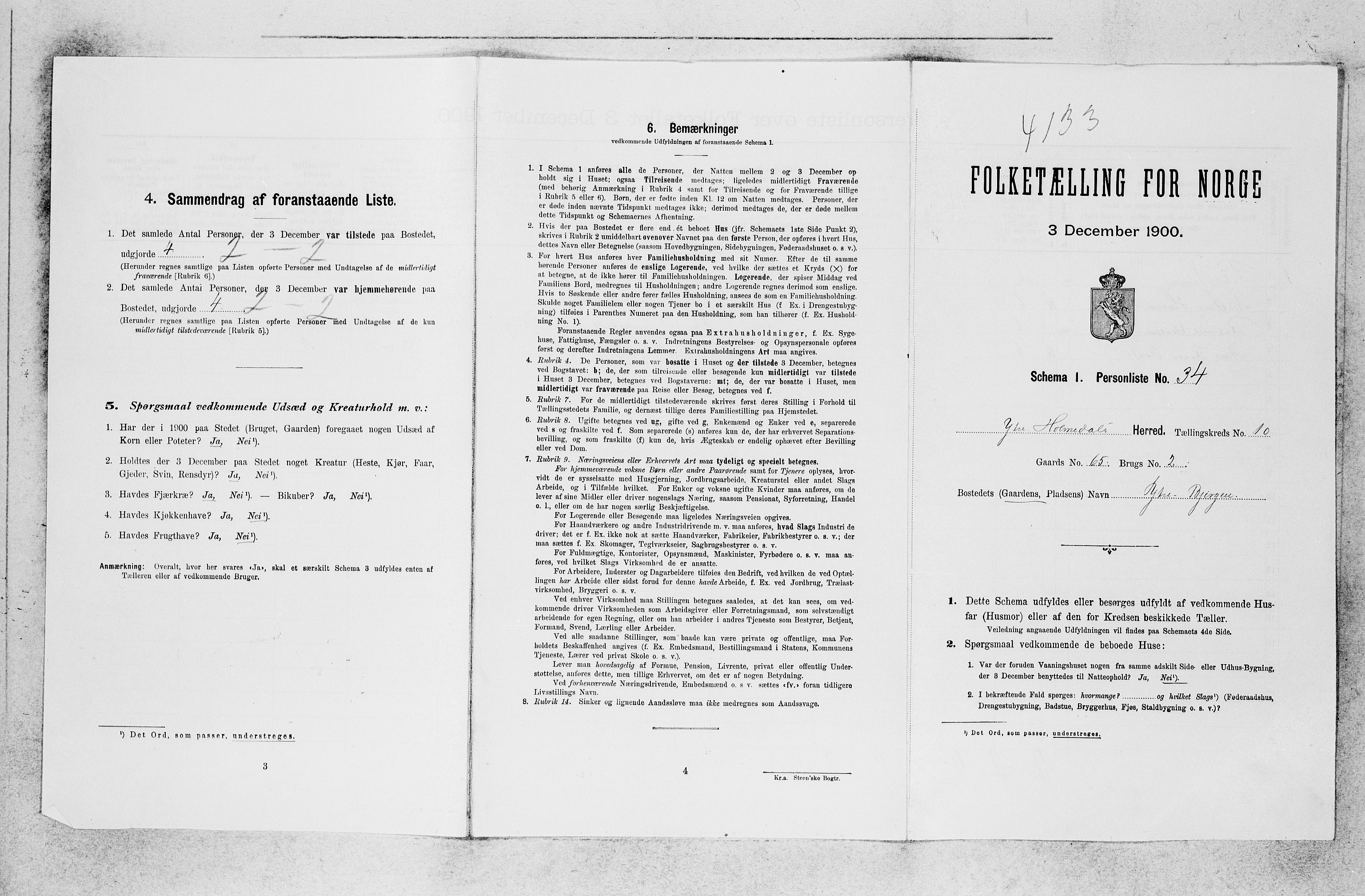 SAB, Folketelling 1900 for 1429 Ytre Holmedal herred, 1900, s. 778