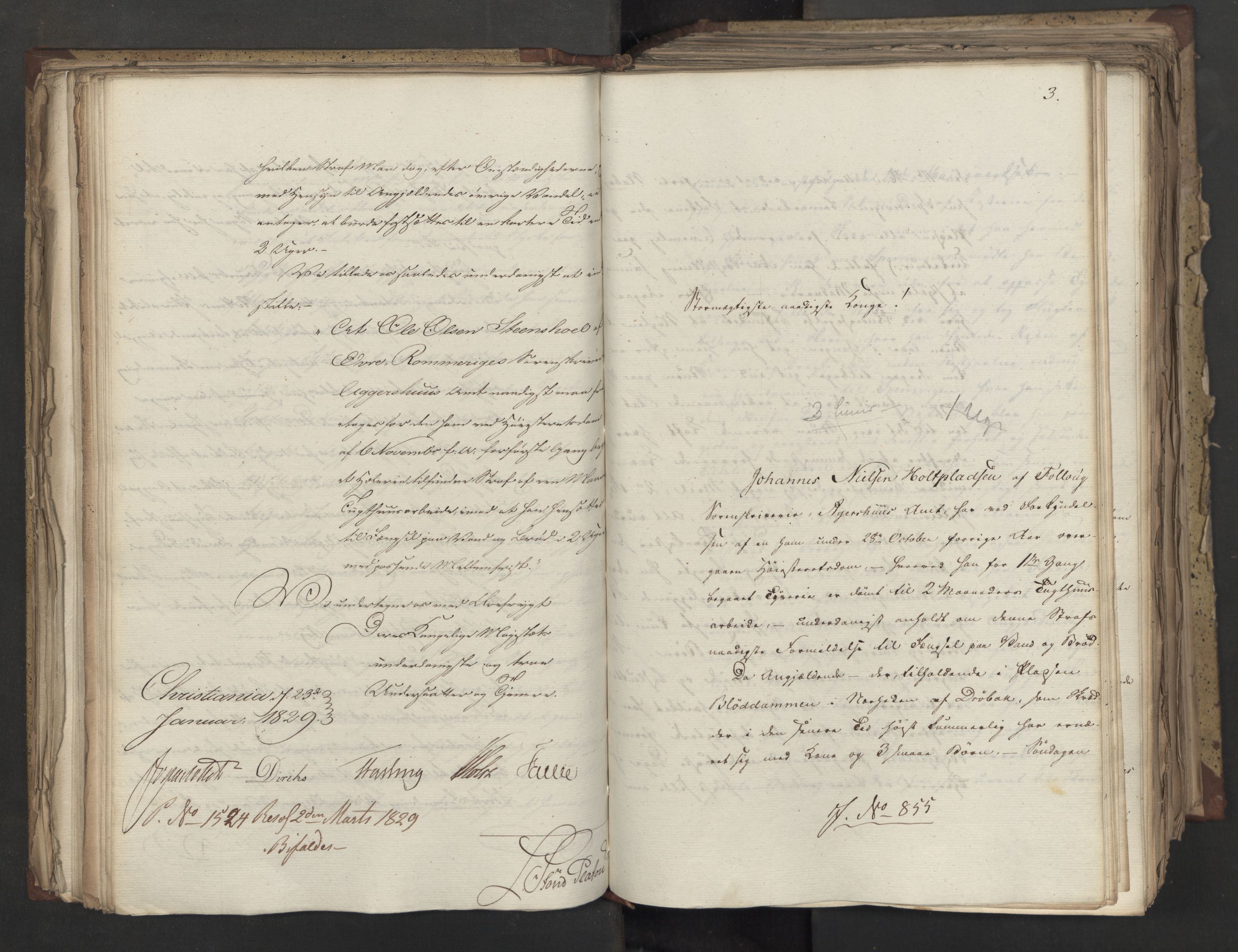 Statsrådsavdelingen i Stockholm, AV/RA-S-1003/D/Da/L0058: Regjeringsinnstillinger nr. 808-1073, 1829, s. 165