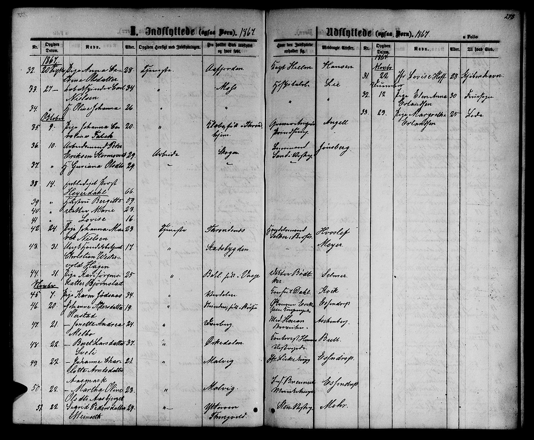 Ministerialprotokoller, klokkerbøker og fødselsregistre - Sør-Trøndelag, AV/SAT-A-1456/601/L0087: Klokkerbok nr. 601C05, 1864-1881, s. 273