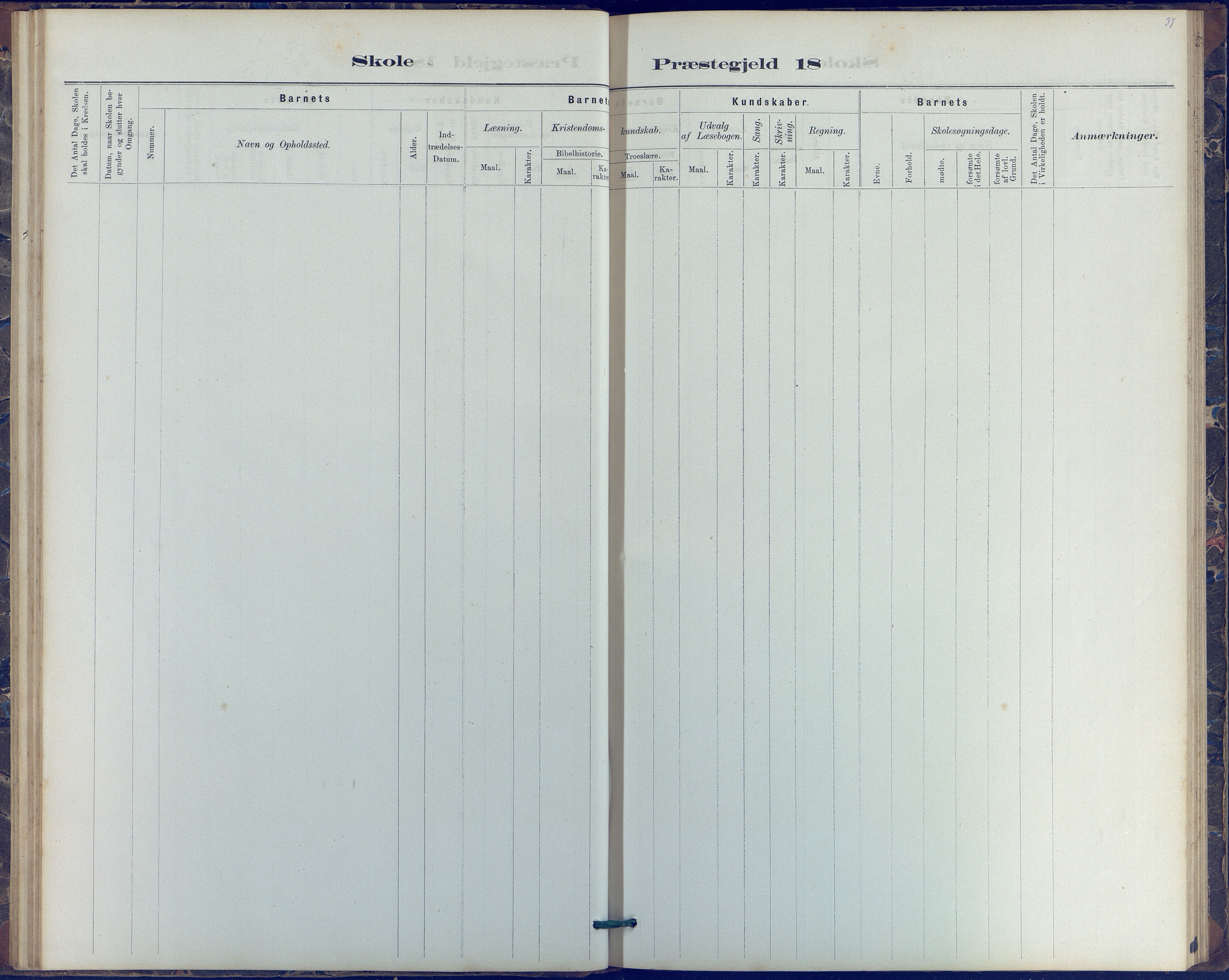 Austre Moland kommune, AAKS/KA0918-PK/09/09b/L0003: Skoleprotokoll, 1879-1891, s. 37