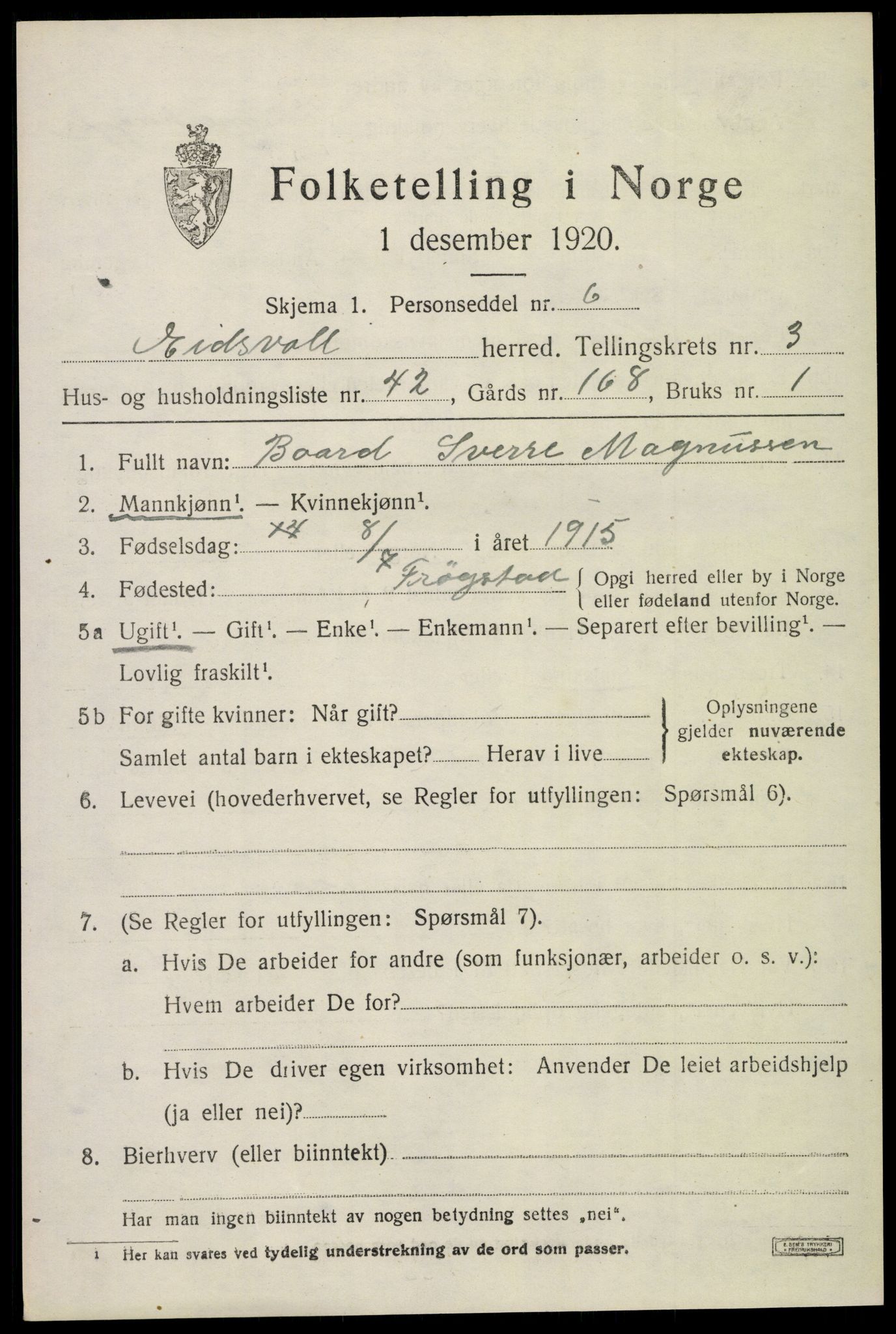 SAO, Folketelling 1920 for 0237 Eidsvoll herred, 1920, s. 8091