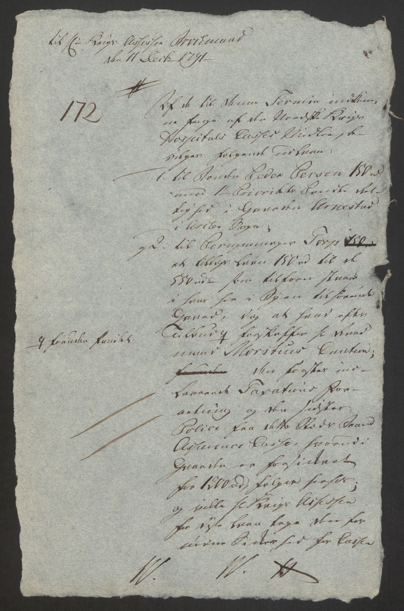 Forsvaret, Den norske kvesthuskasse/krigshospitalkasse, AV/RA-RAFA-1887/F/Fa/L0008: Konsepter, 1790-1793, s. 689