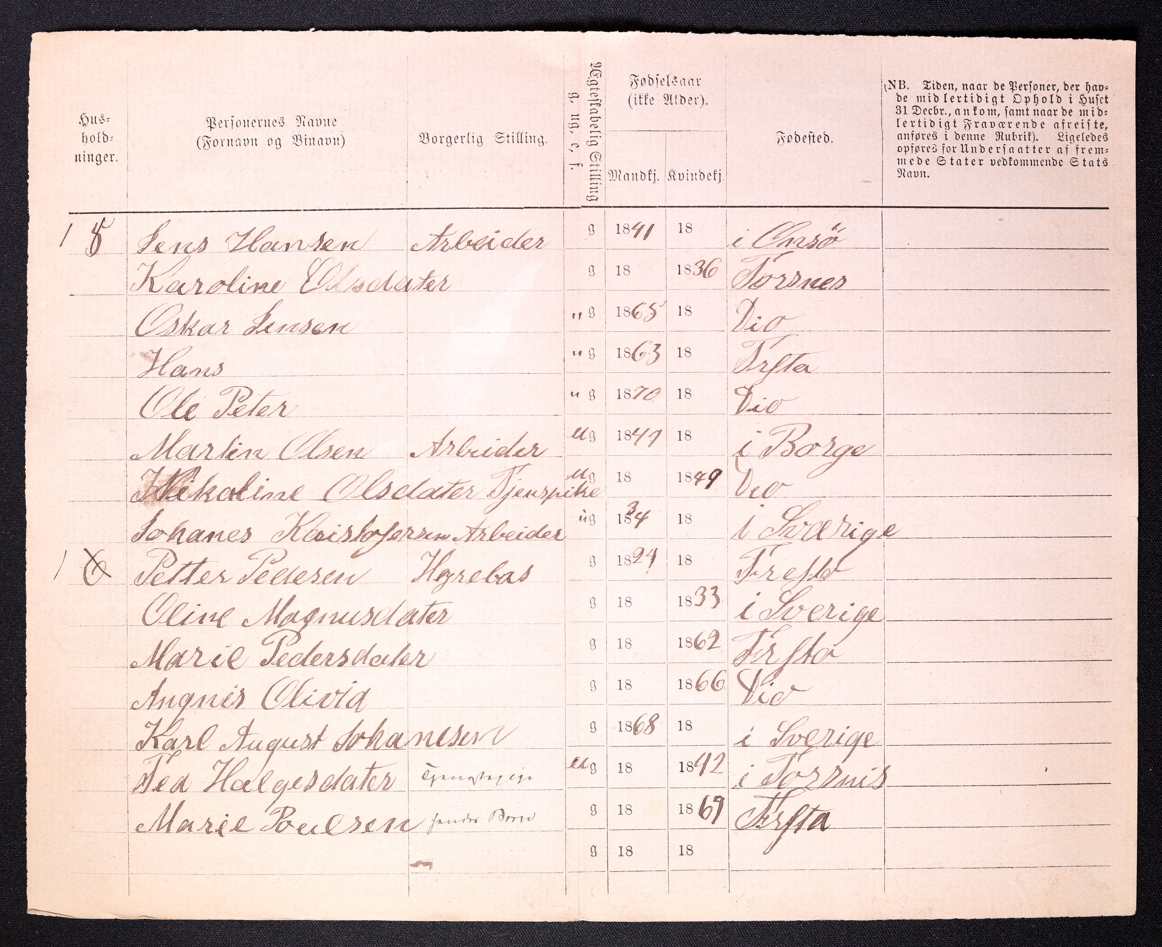 RA, Folketelling 1870 for 0103 Fredrikstad kjøpstad, 1870, s. 34