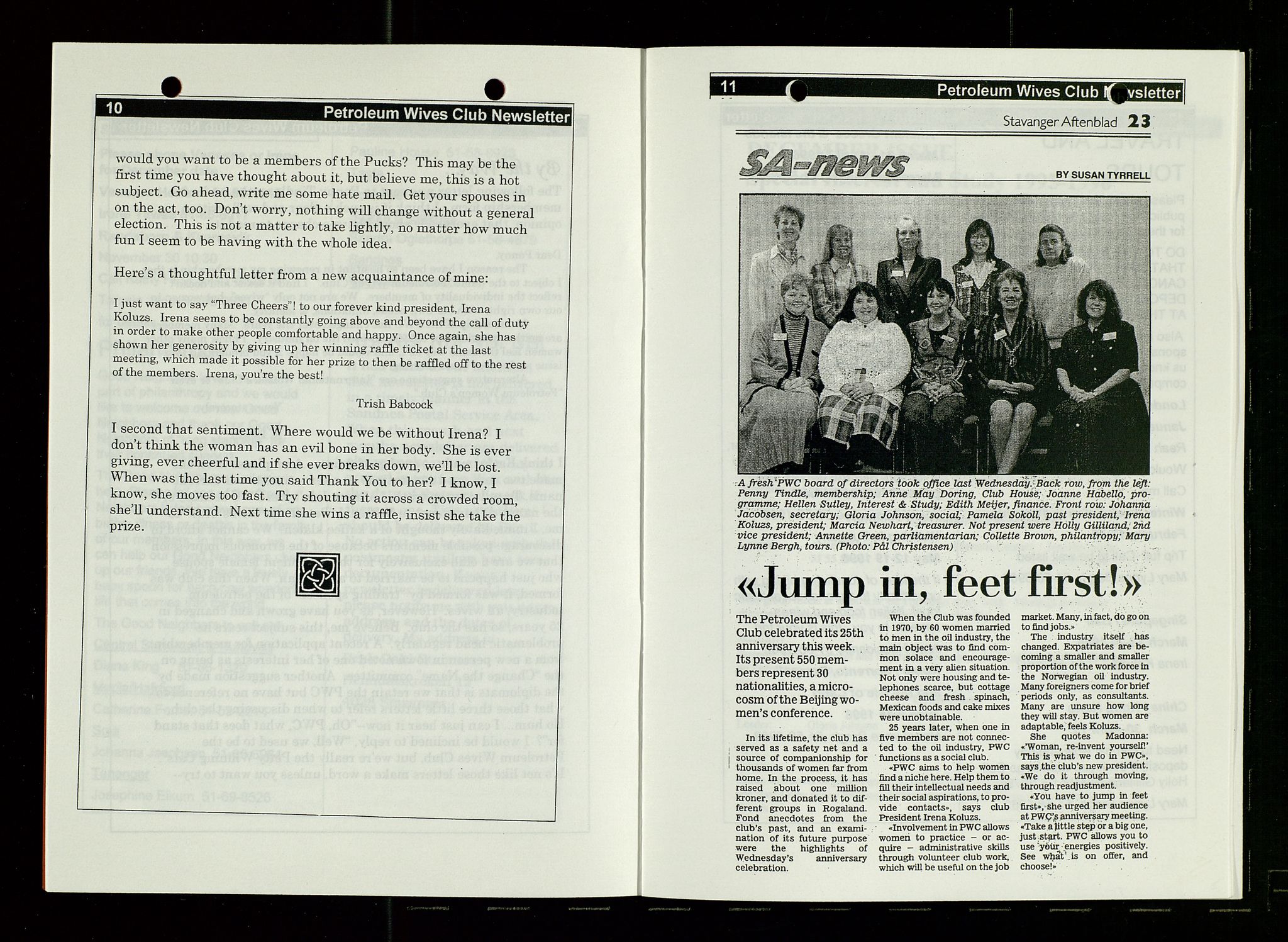 PA 1547 - Petroleum Wives Club, AV/SAST-A-101974/X/Xa/L0004: Newsletter, 1995-1997