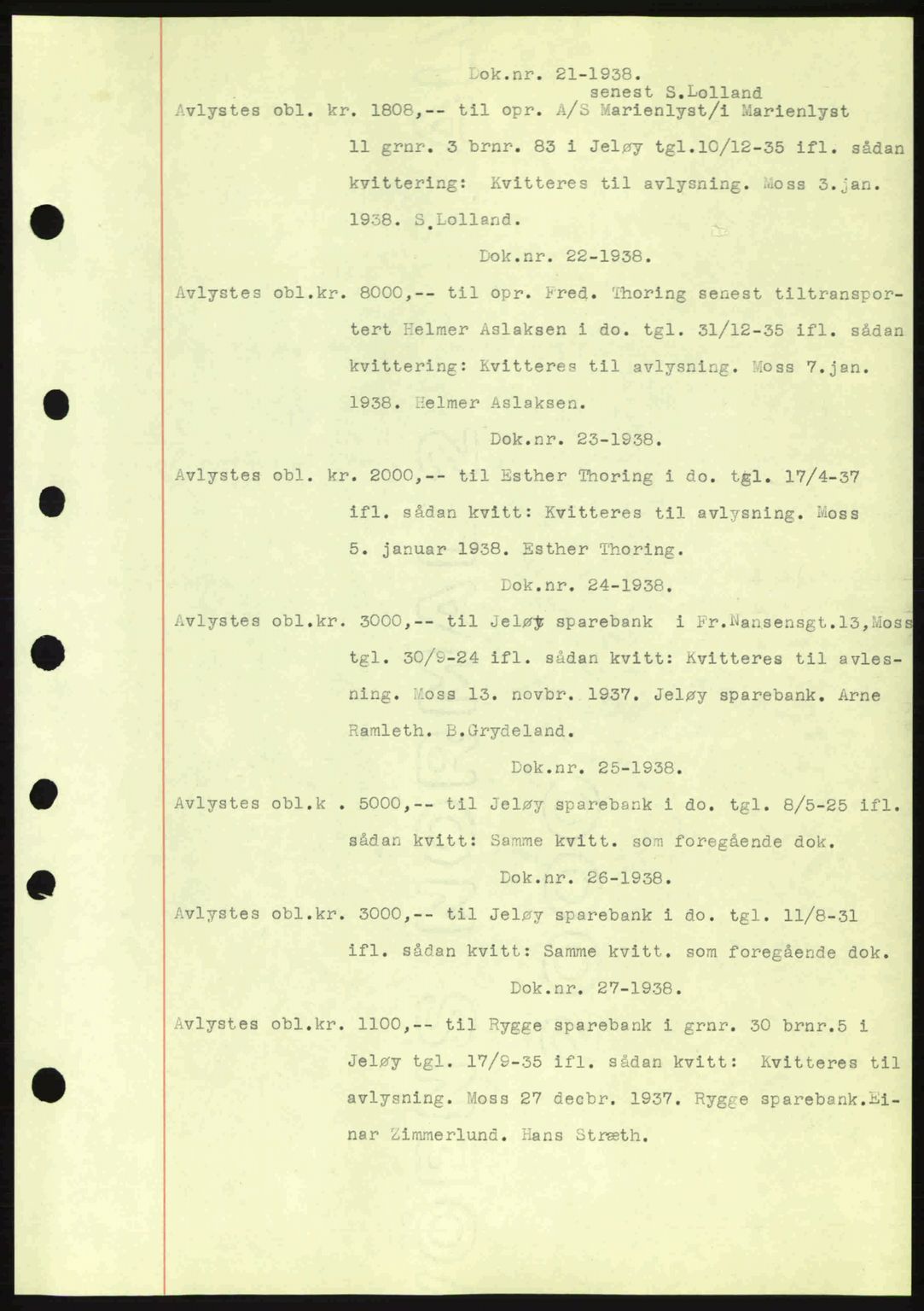 Moss sorenskriveri, SAO/A-10168: Pantebok nr. B4, 1937-1938, Dagboknr: 21/1938