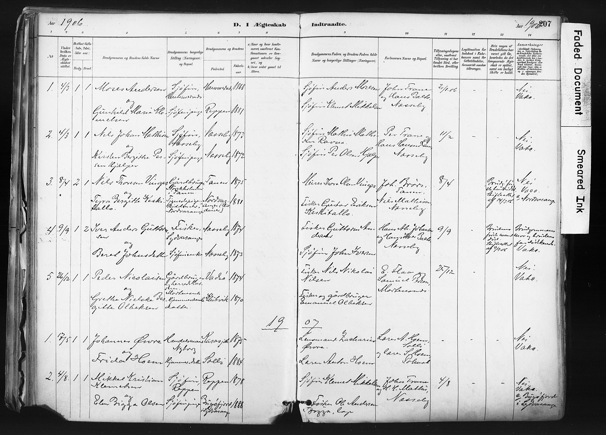 Nesseby sokneprestkontor, AV/SATØ-S-1330/H/Ha/L0006kirke: Ministerialbok nr. 6, 1885-1985, s. 207
