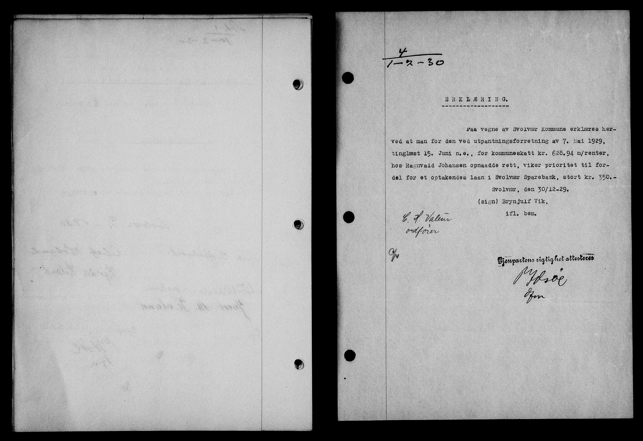 Lofoten sorenskriveri, SAT/A-0017/1/2/2C/L0021b: Pantebok nr. 21b, 1930-1930, Tingl.dato: 01.02.1930