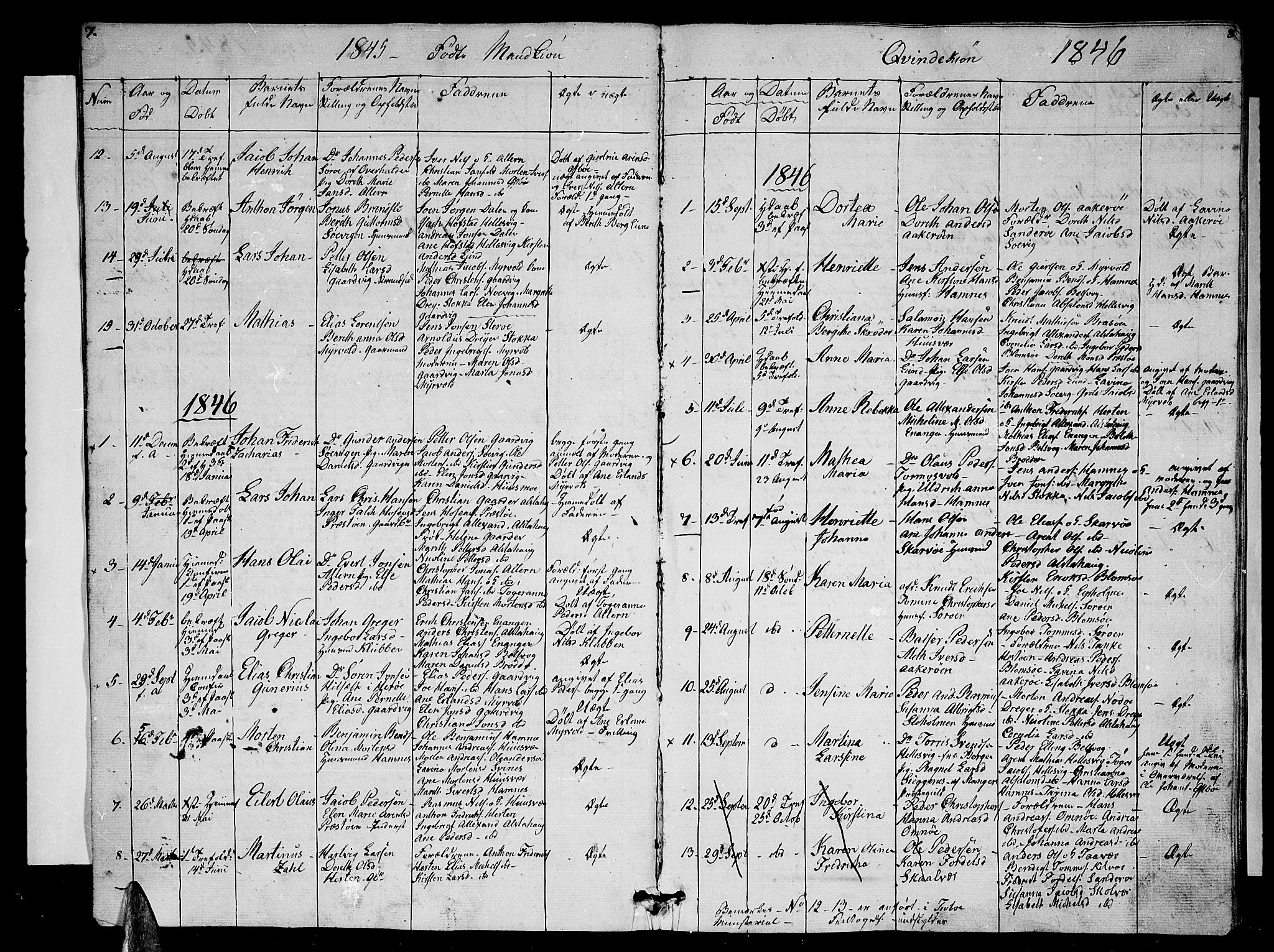 Ministerialprotokoller, klokkerbøker og fødselsregistre - Nordland, AV/SAT-A-1459/830/L0460: Klokkerbok nr. 830C02, 1843-1865, s. 7-8