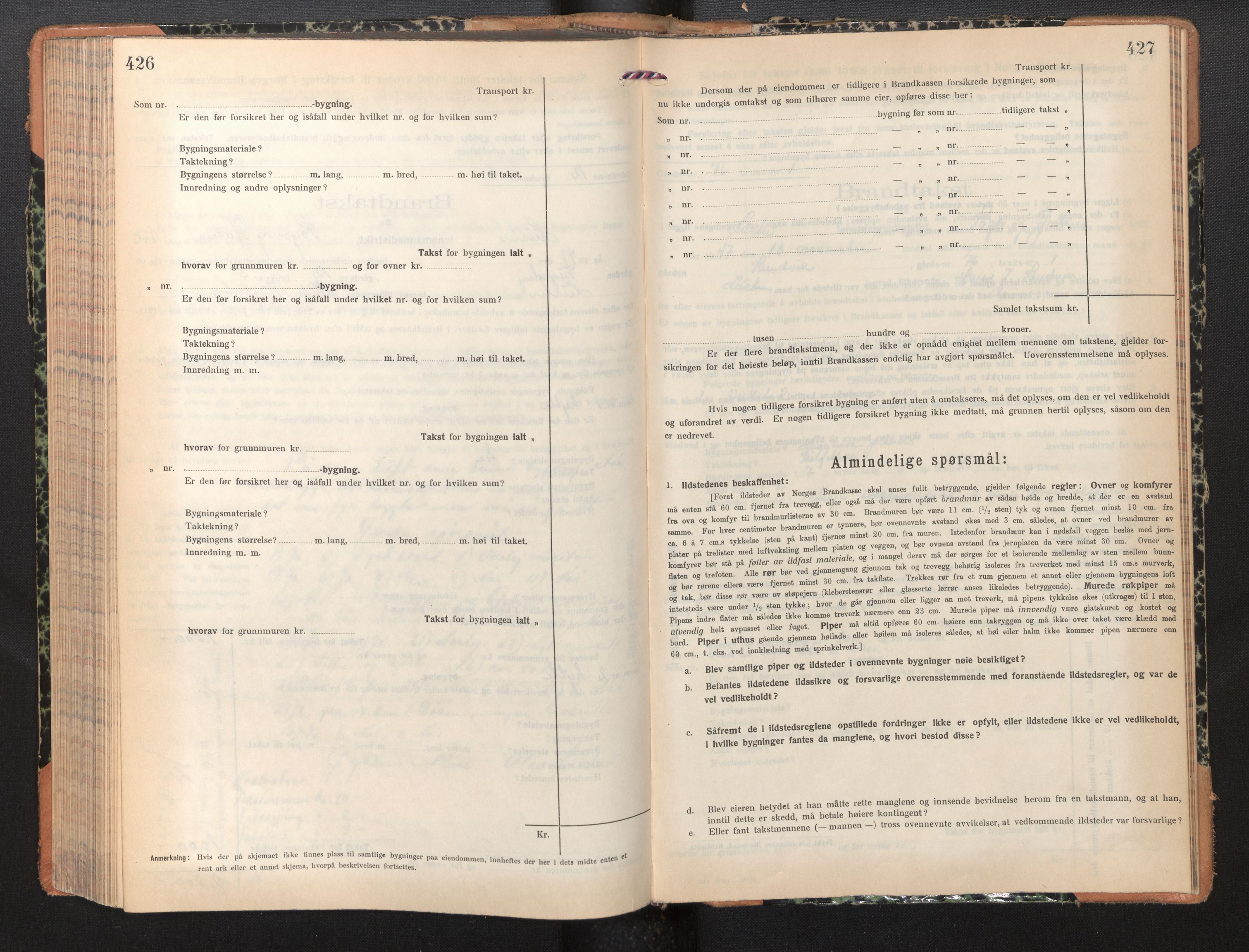 Lensmannen i Luster, SAB/A-29301/0012/L0008: Branntakstprotokoll, skjematakst, 1935-1949, s. 426-427