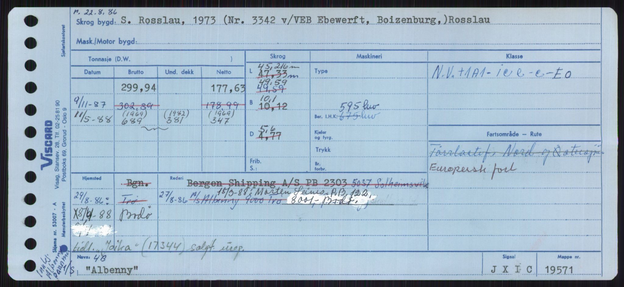 Sjøfartsdirektoratet med forløpere, Skipsmålingen, RA/S-1627/H/Ha/L0001/0001: Fartøy, A-Eig / Fartøy A-Bjøn, s. 71