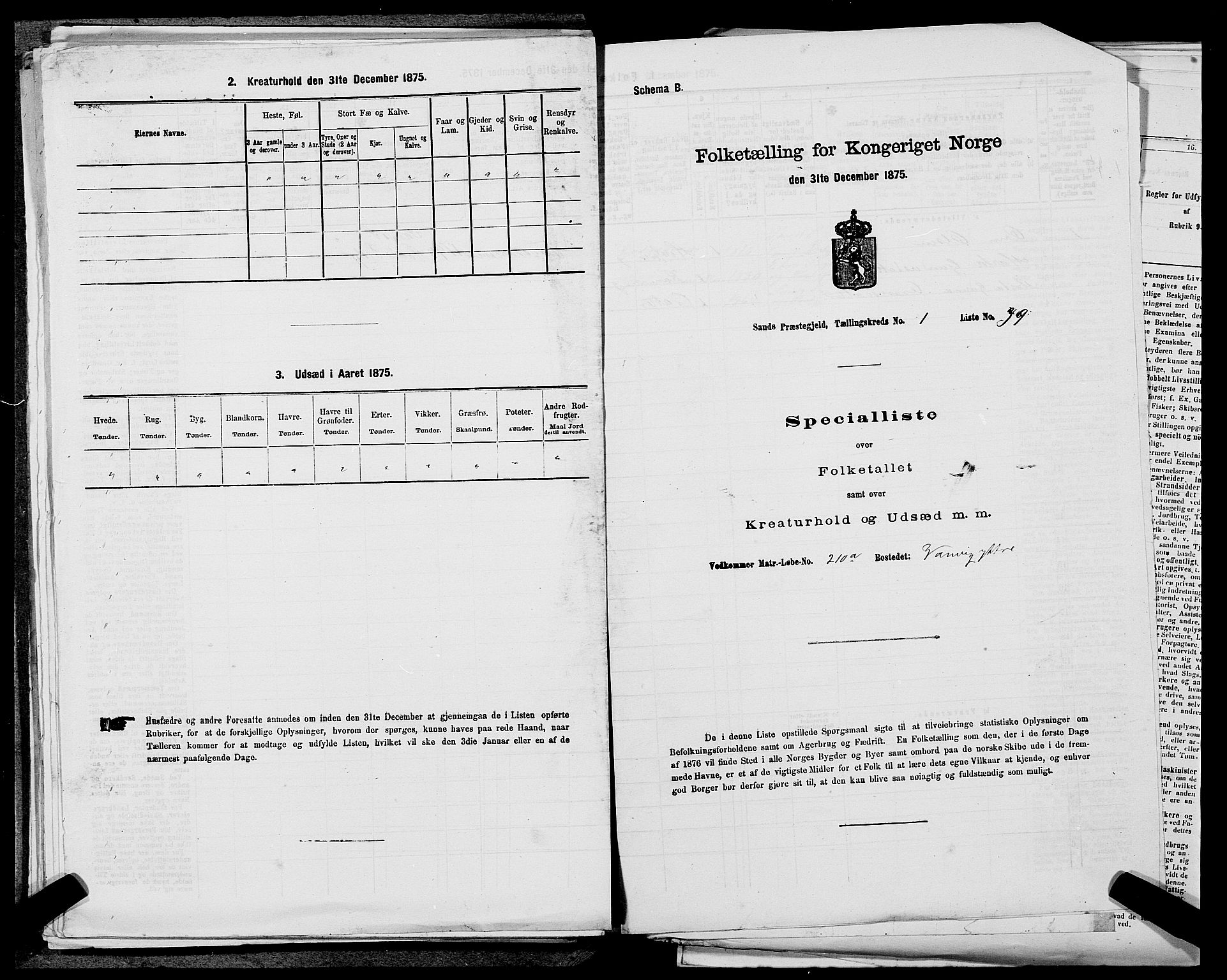 SAST, Folketelling 1875 for 1136P Sand prestegjeld, 1875, s. 138