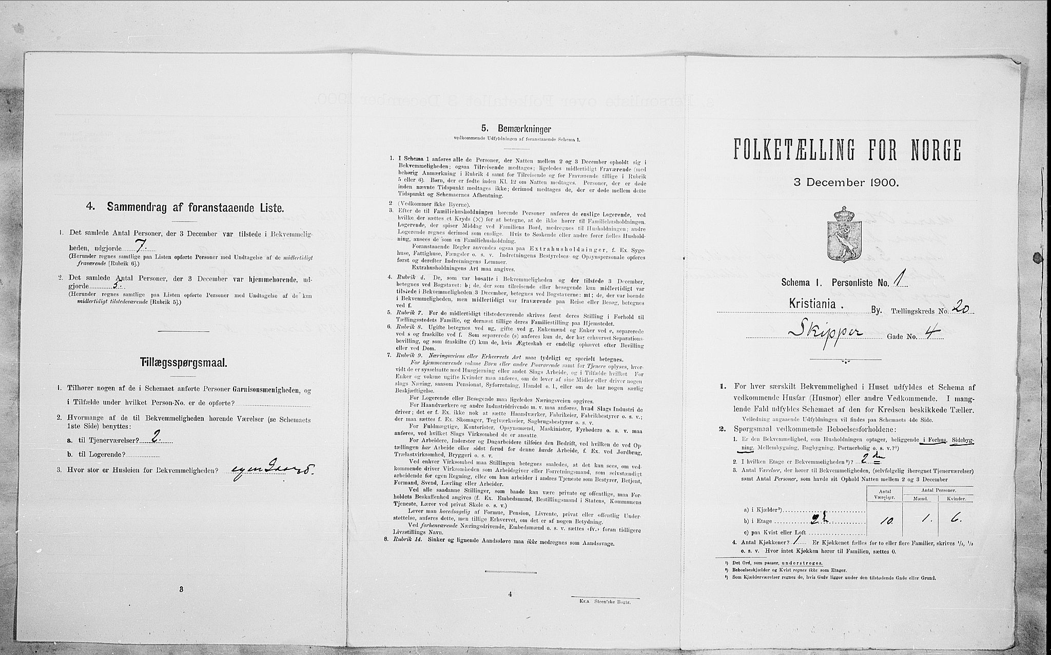SAO, Folketelling 1900 for 0301 Kristiania kjøpstad, 1900, s. 84874