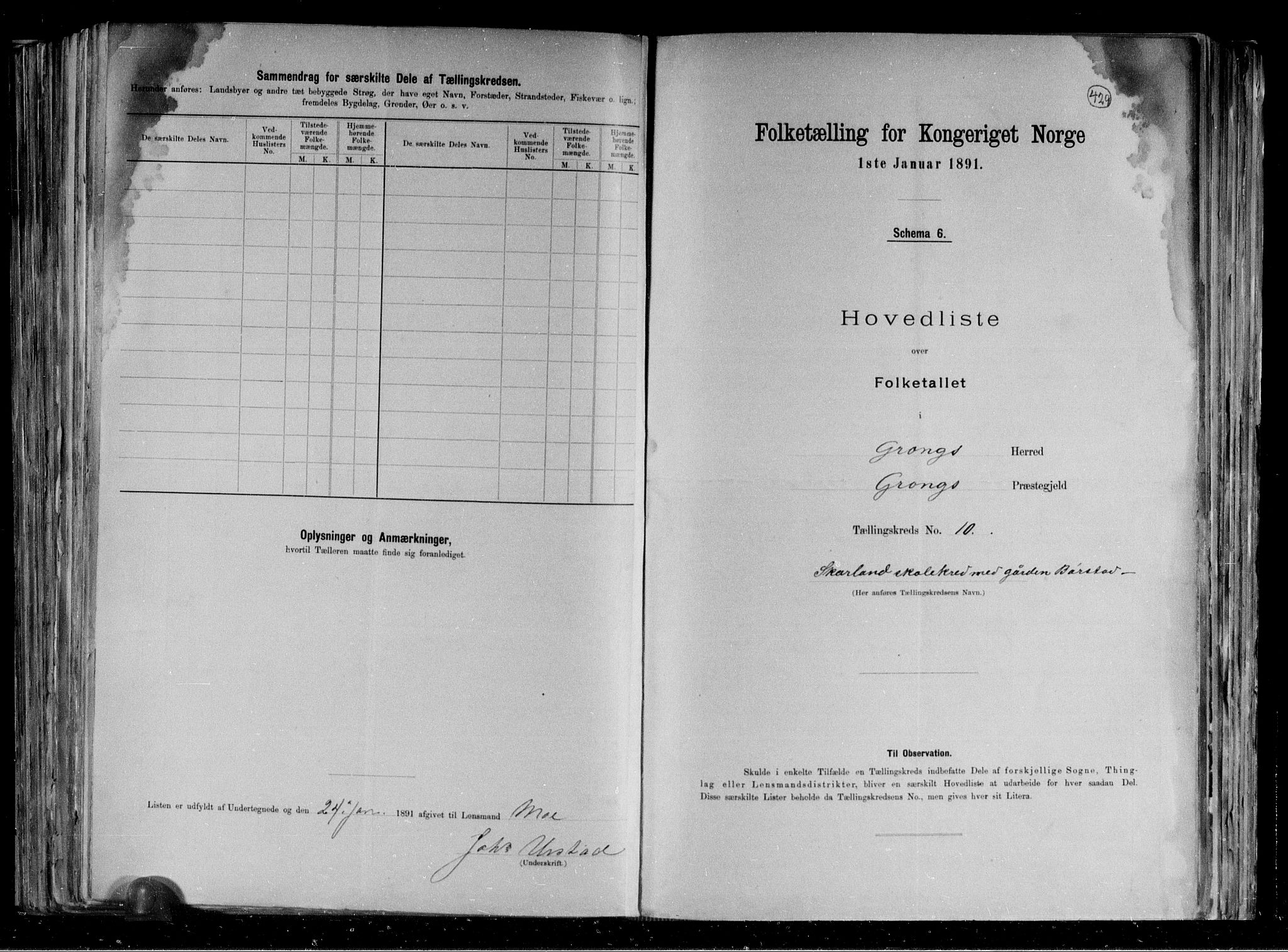 RA, Folketelling 1891 for 1742 Grong herred, 1891, s. 24