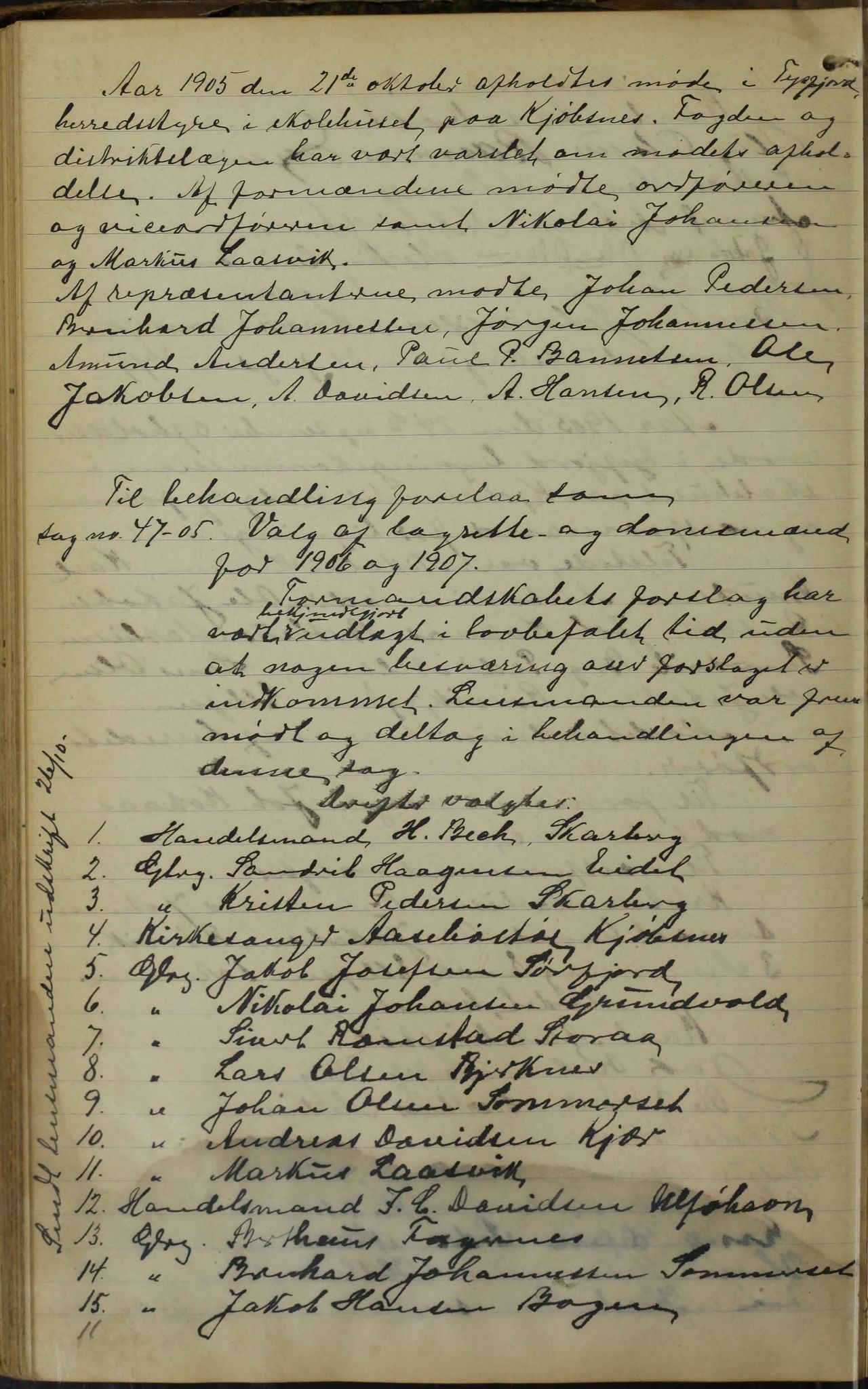 Tysfjord kommune. Formannskapet, AIN/K-18500.150/100/L0002: Forhandlingsprotokoll for Tysfjordens formandskap, 1895-1912