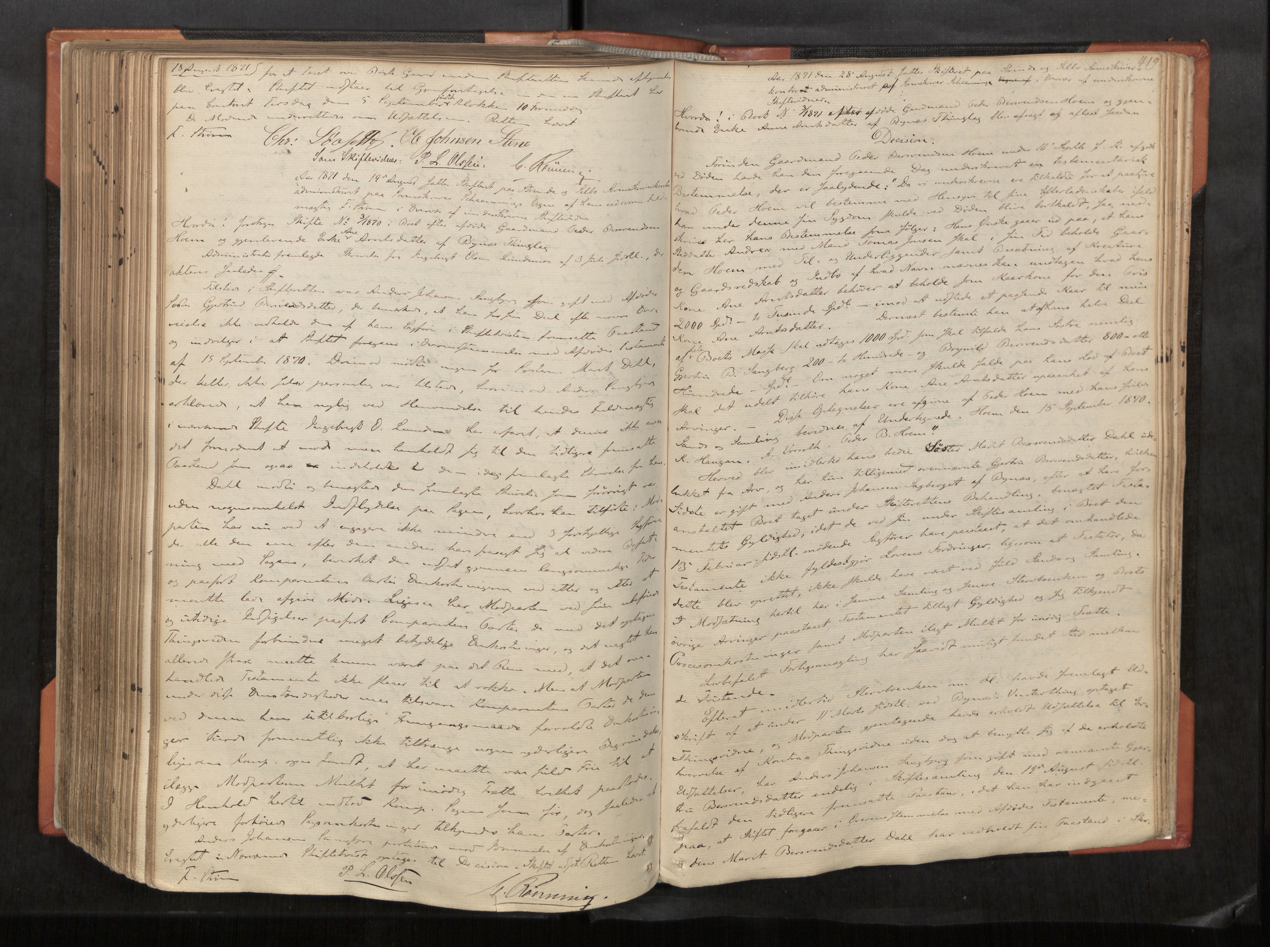 Strinda og Selbu sorenskriveri, AV/SAT-A-0015/3/3B/L0003: Skifteforhandlingsprot. 3 3, 1856-1874, s. 419