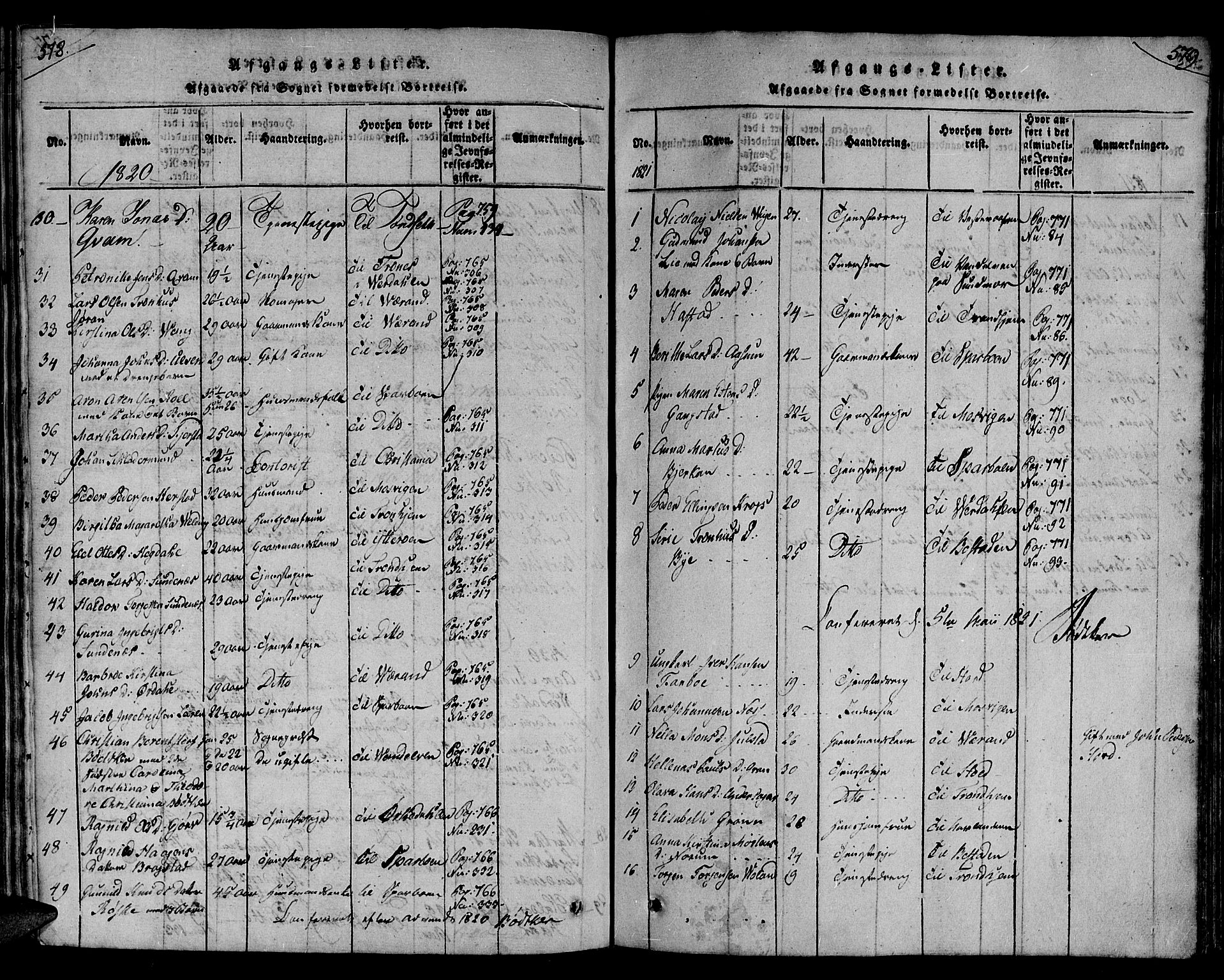 Ministerialprotokoller, klokkerbøker og fødselsregistre - Nord-Trøndelag, SAT/A-1458/730/L0275: Ministerialbok nr. 730A04, 1816-1822, s. 578-579