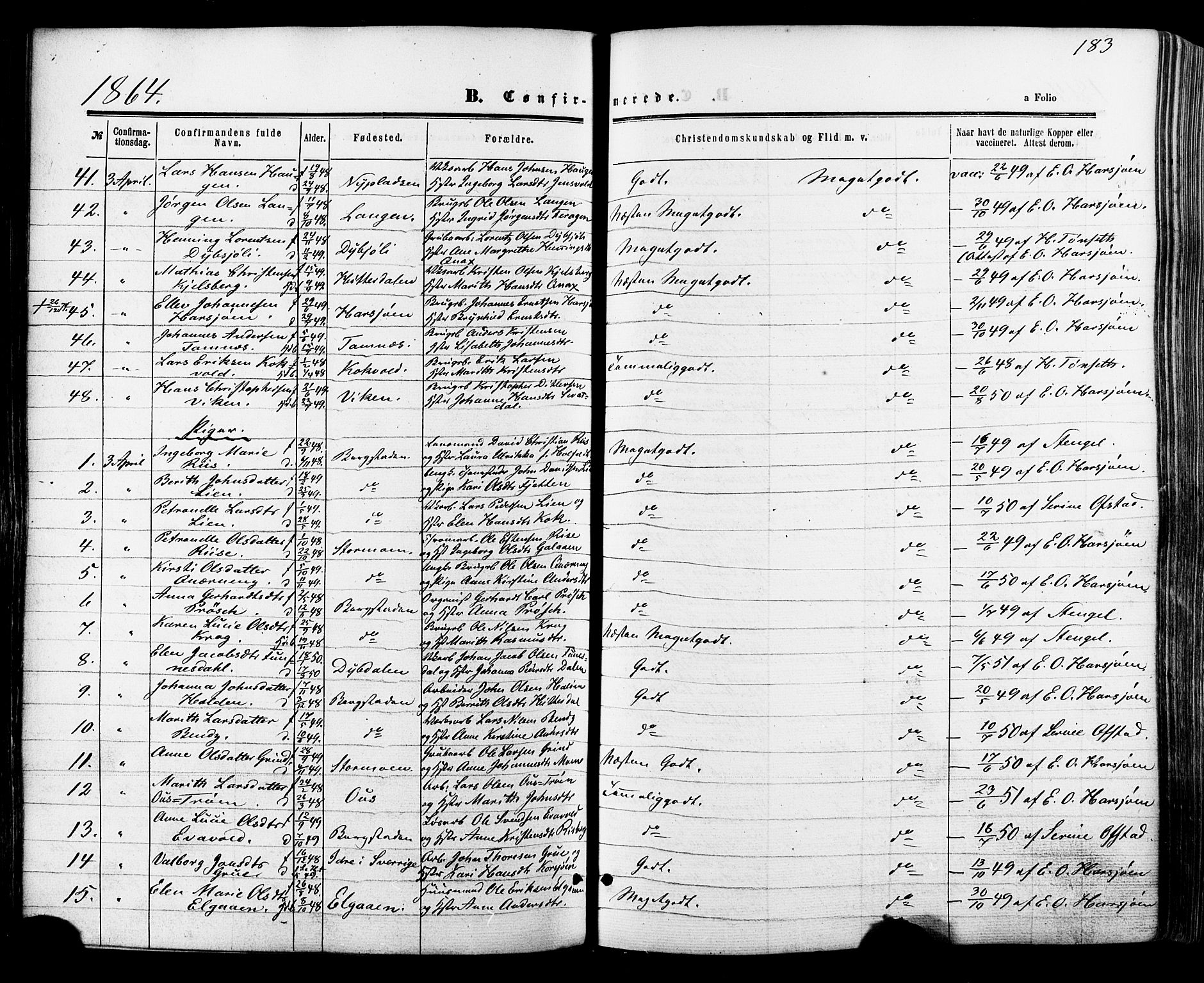 Ministerialprotokoller, klokkerbøker og fødselsregistre - Sør-Trøndelag, SAT/A-1456/681/L0932: Ministerialbok nr. 681A10, 1860-1878, s. 183