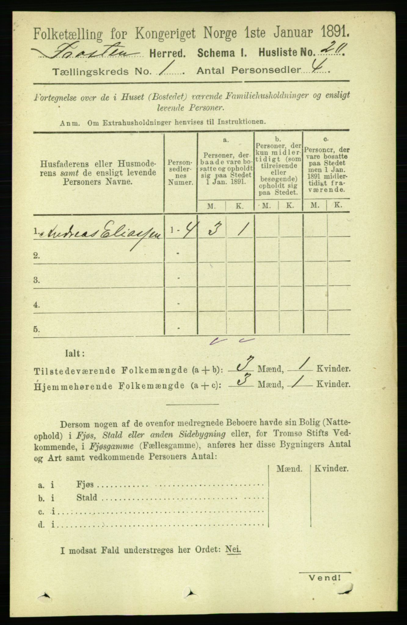 RA, Folketelling 1891 for 1717 Frosta herred, 1891, s. 42