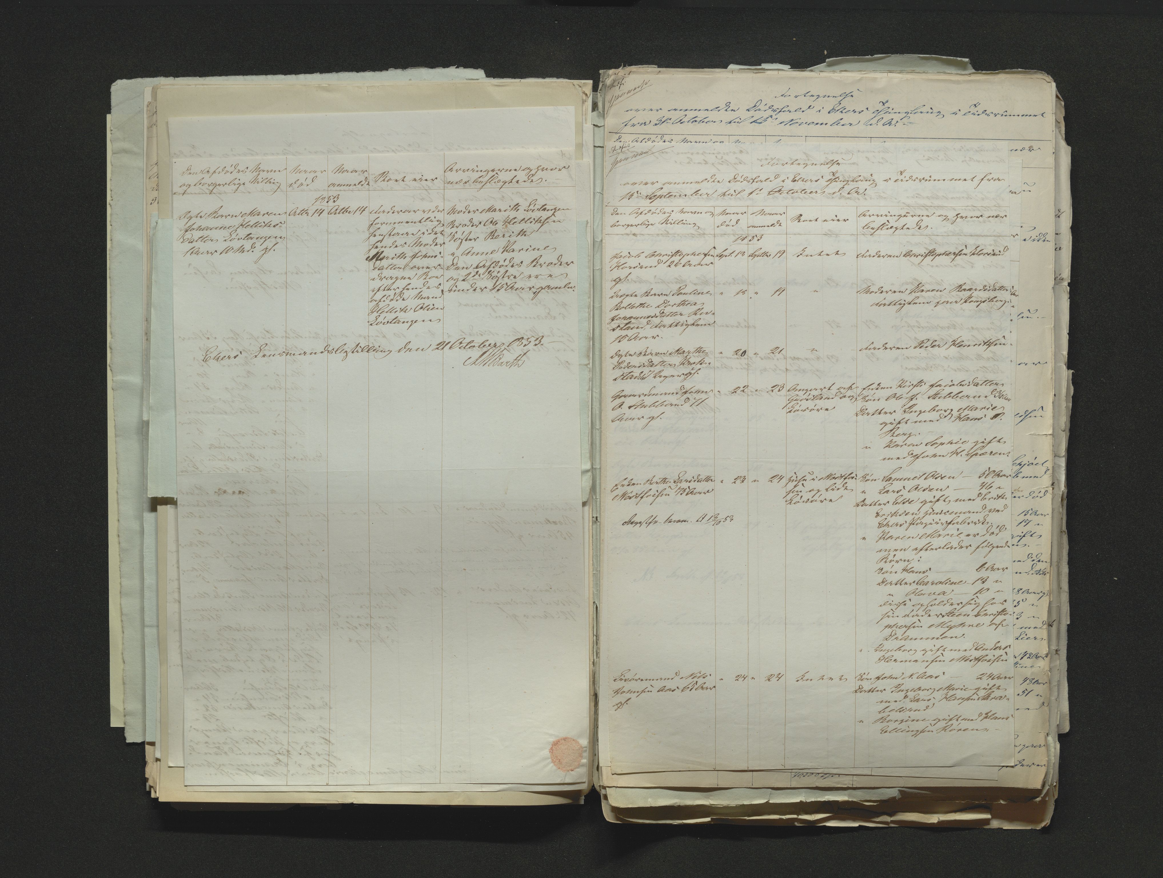 Eiker, Modum og Sigdal sorenskriveri, AV/SAKO-A-123/H/Ha/Hab/L0008: Dødsfallsmeldinger, 1850-1853