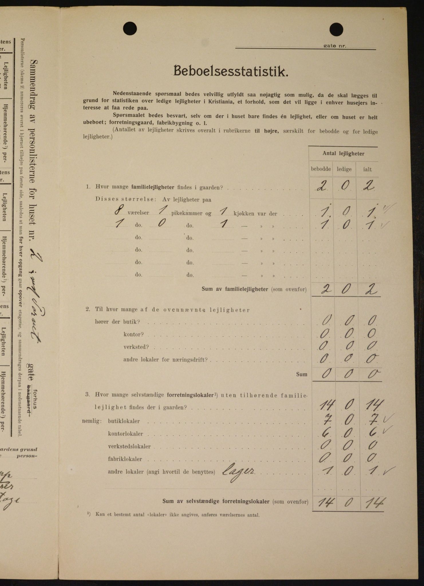 OBA, Kommunal folketelling 1.2.1909 for Kristiania kjøpstad, 1909, s. 93685