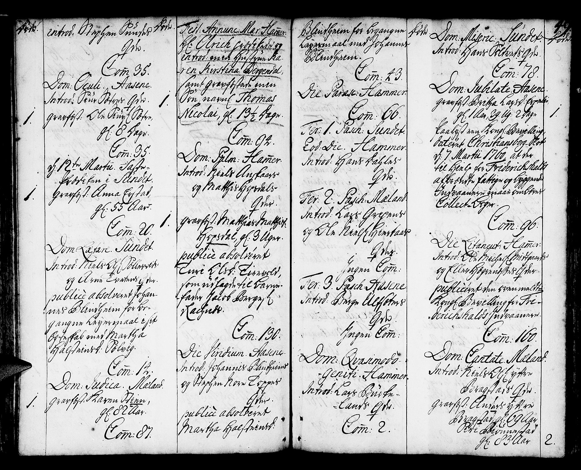 Hamre sokneprestembete, AV/SAB-A-75501/H/Ha/Haa/Haaa/L0006: Ministerialbok nr. A 6, 1750-1761, s. 49