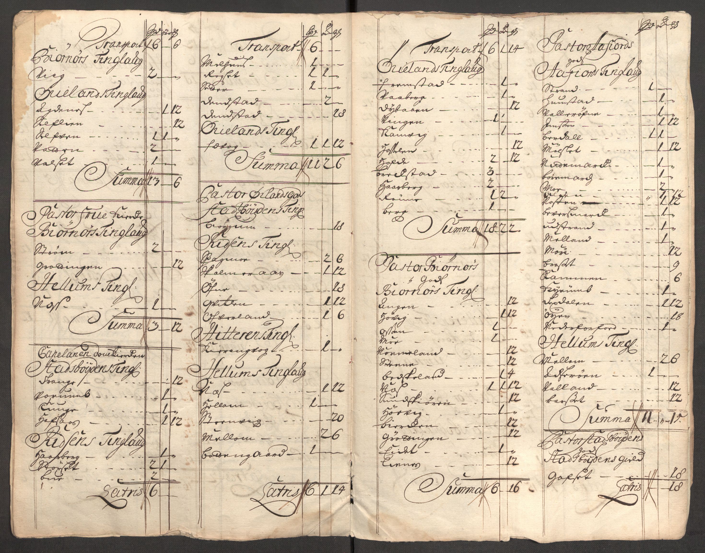 Rentekammeret inntil 1814, Reviderte regnskaper, Fogderegnskap, RA/EA-4092/R57/L3857: Fogderegnskap Fosen, 1706-1707, s. 450