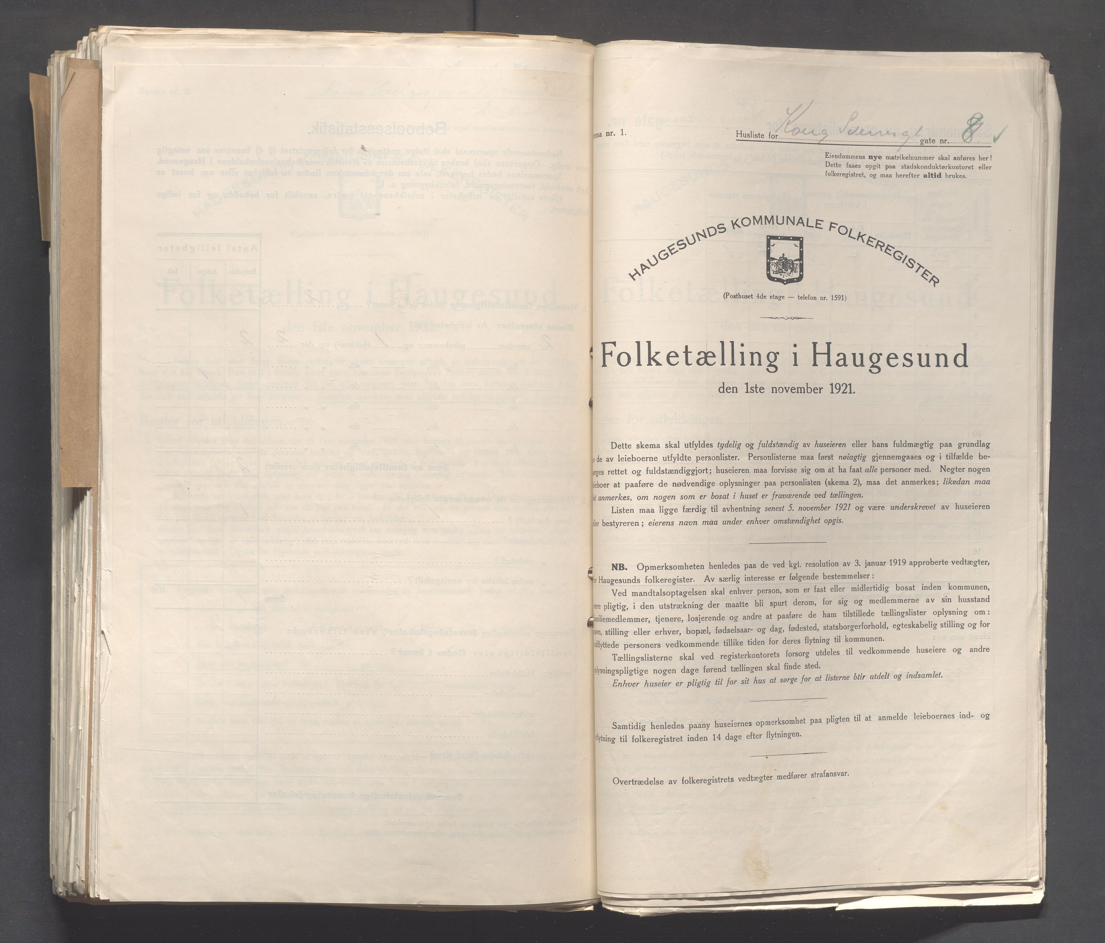 IKAR, Kommunal folketelling 1.11.1921 for Haugesund, 1921, s. 2977