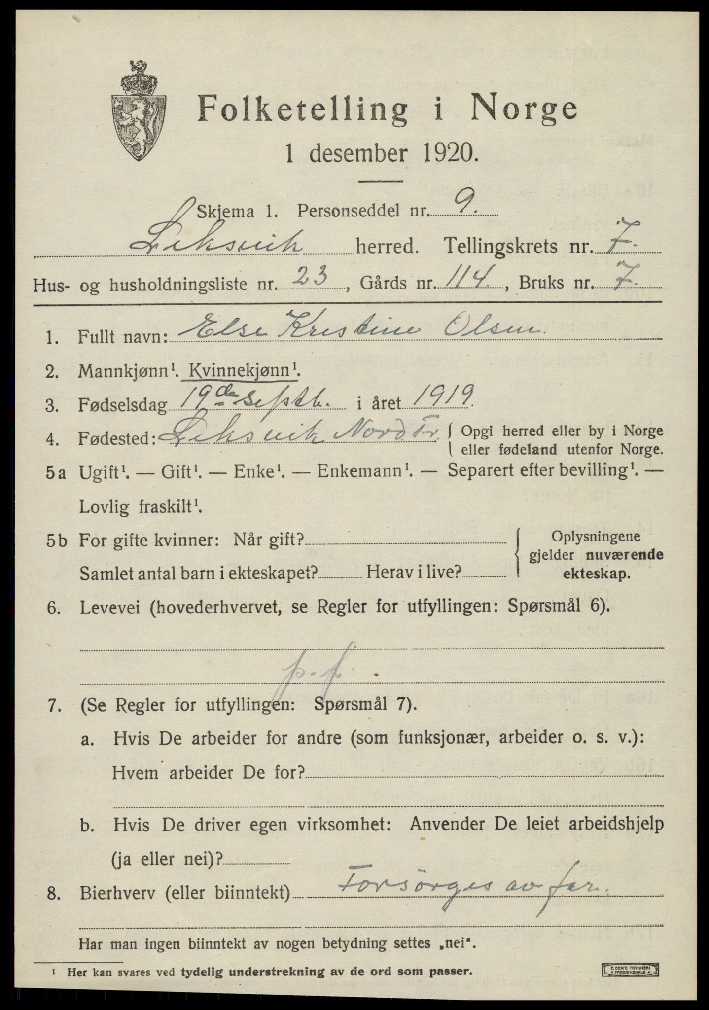 SAT, Folketelling 1920 for 1718 Leksvik herred, 1920, s. 6346