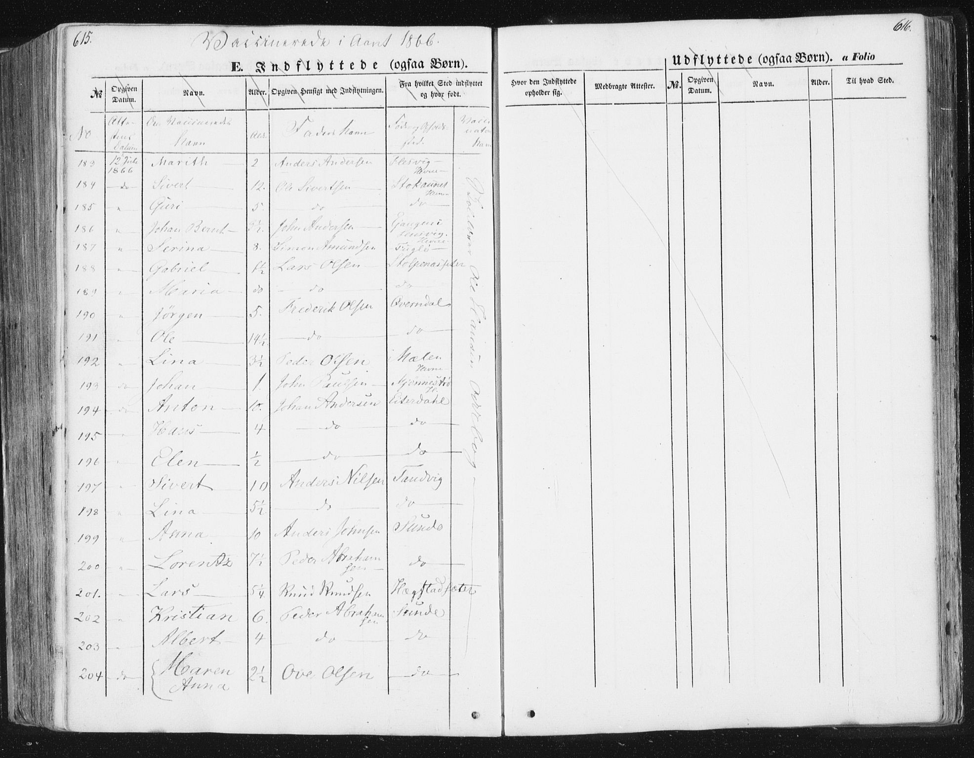 Ministerialprotokoller, klokkerbøker og fødselsregistre - Sør-Trøndelag, SAT/A-1456/630/L0494: Ministerialbok nr. 630A07, 1852-1868, s. 615-616