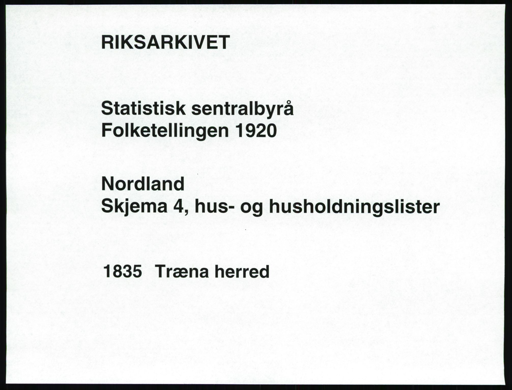 SAT, Folketelling 1920 for 1835 Træna herred, 1920, s. 16