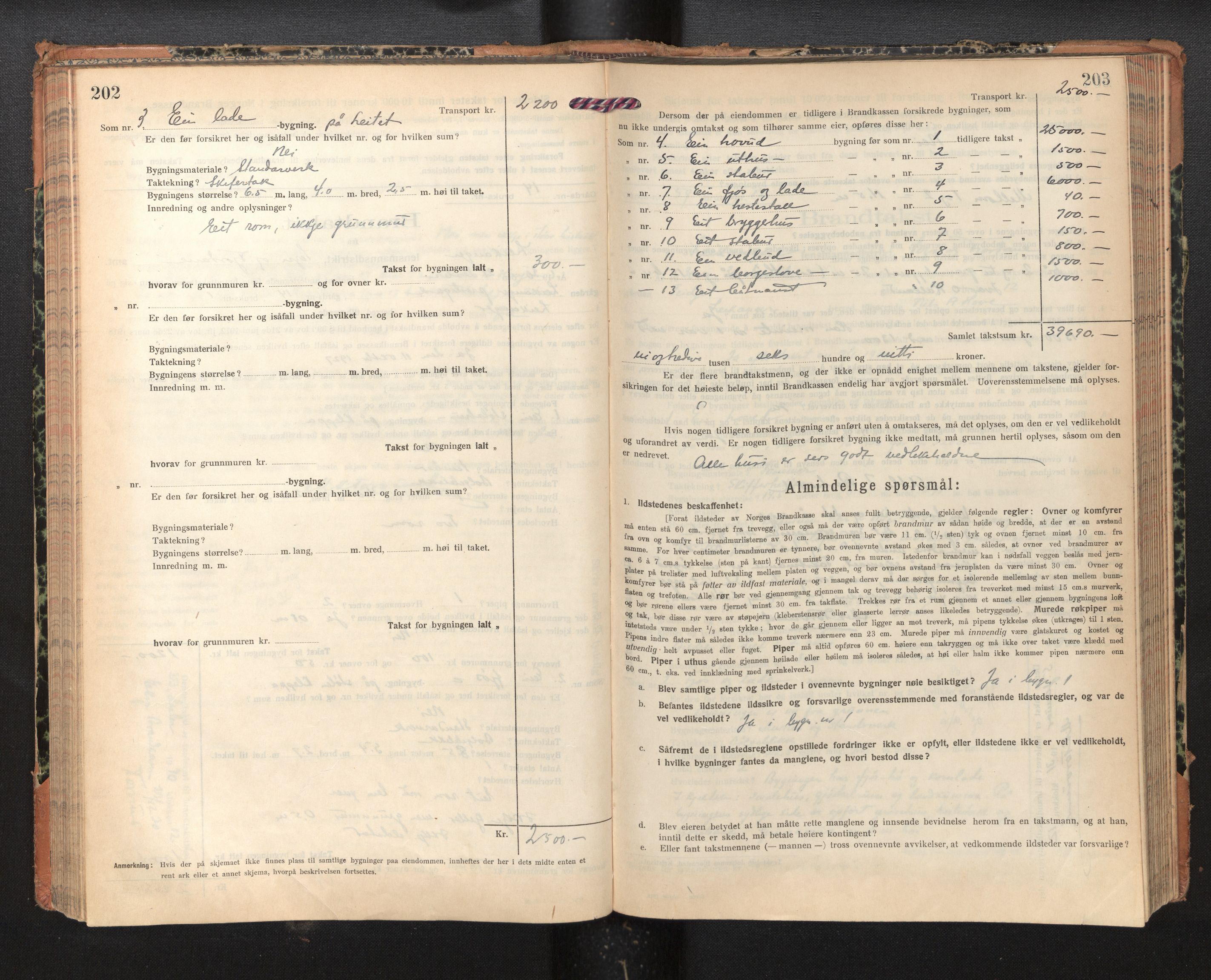 Lensmannen i Leikanger, SAB/A-29201/0012/L0007: Branntakstprotokoll, skjematakst, 1926-1936, s. 202-203