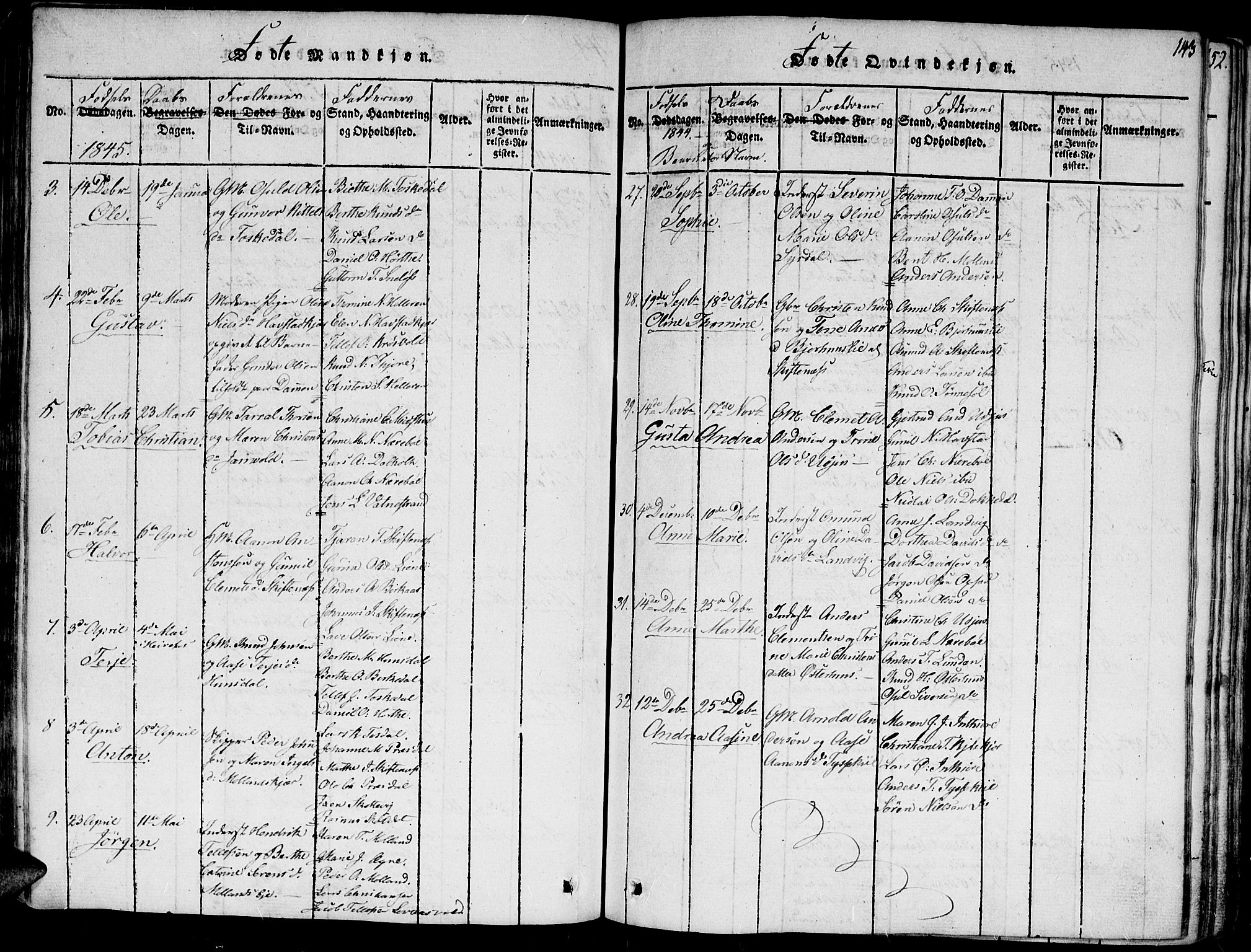 Hommedal sokneprestkontor, SAK/1111-0023/F/Fa/Fab/L0003: Ministerialbok nr. A 3, 1815-1848, s. 143