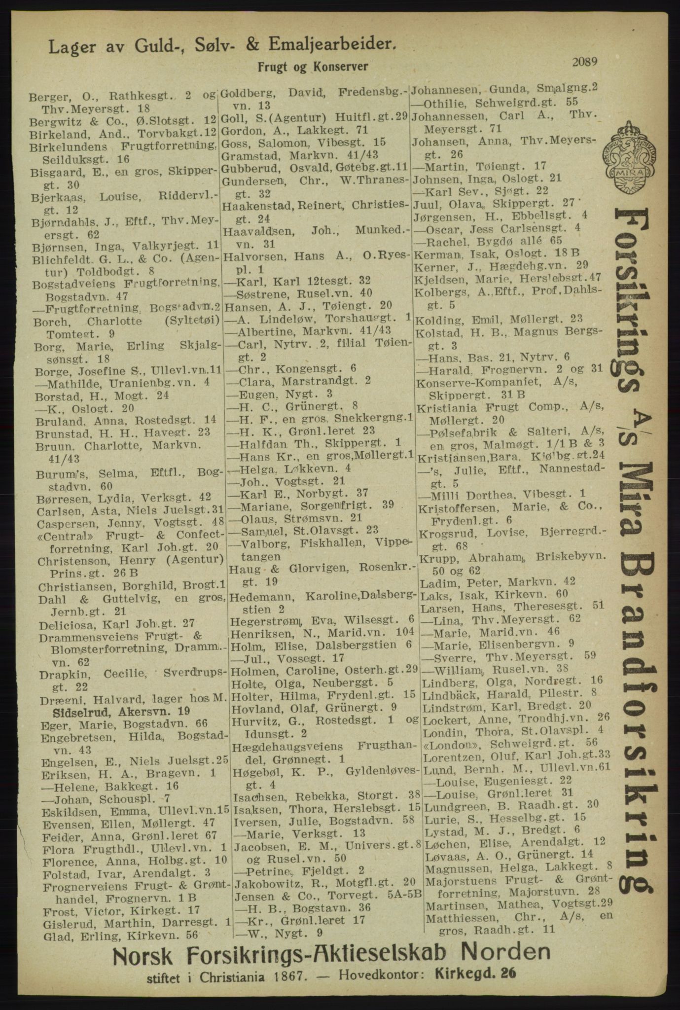 Kristiania/Oslo adressebok, PUBL/-, 1918, s. 2242