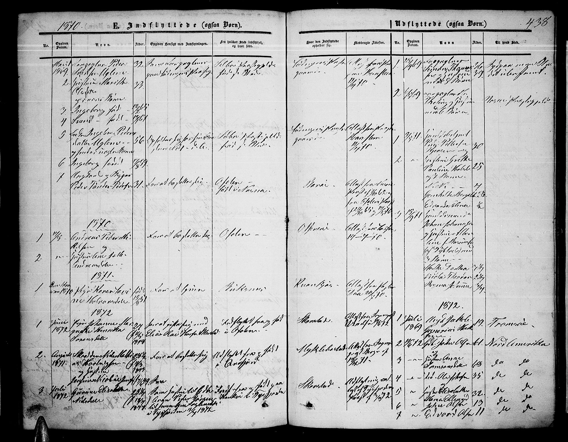 Ministerialprotokoller, klokkerbøker og fødselsregistre - Nordland, SAT/A-1459/872/L1046: Klokkerbok nr. 872C02, 1852-1879, s. 438