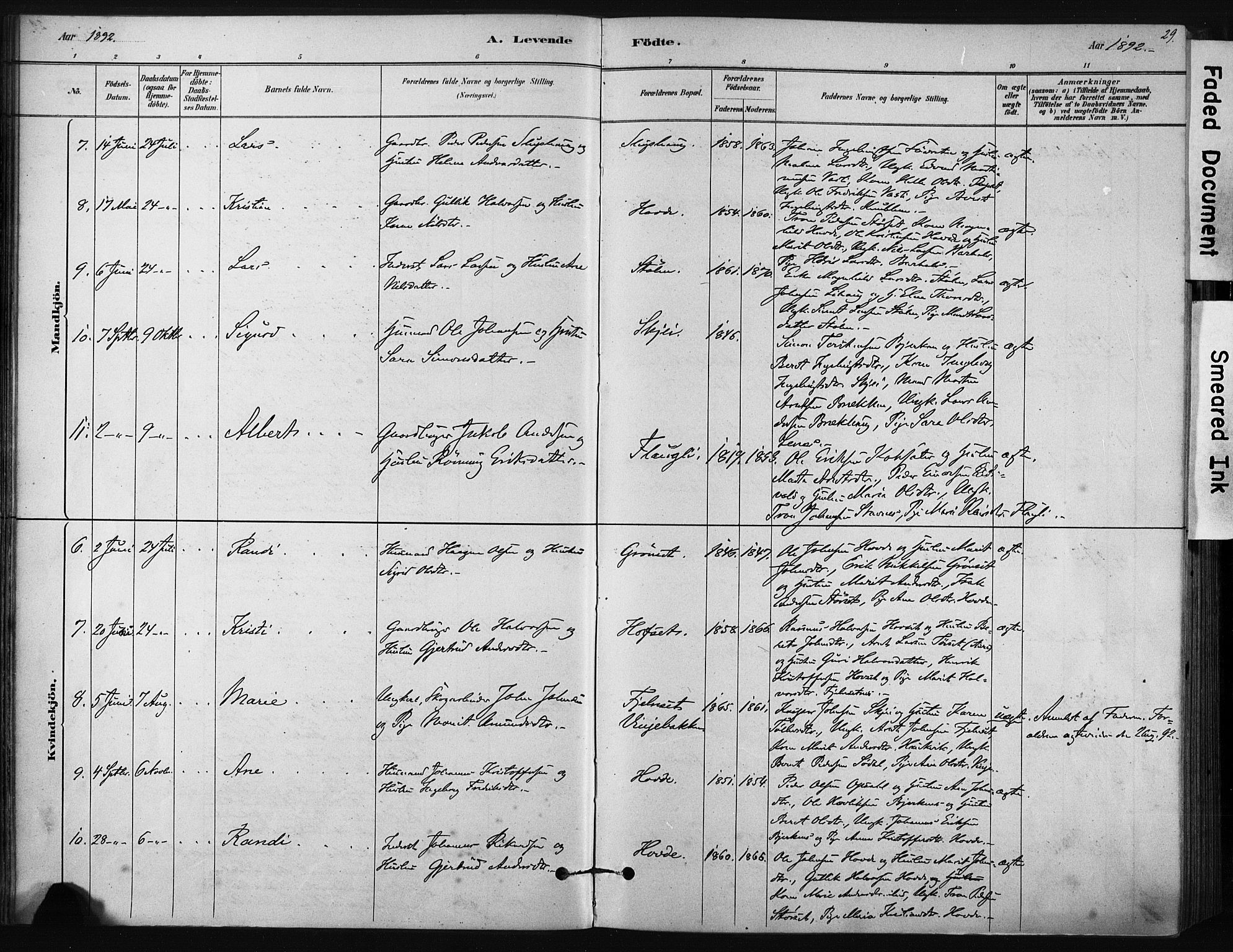 Ministerialprotokoller, klokkerbøker og fødselsregistre - Sør-Trøndelag, AV/SAT-A-1456/631/L0512: Ministerialbok nr. 631A01, 1879-1912, s. 29
