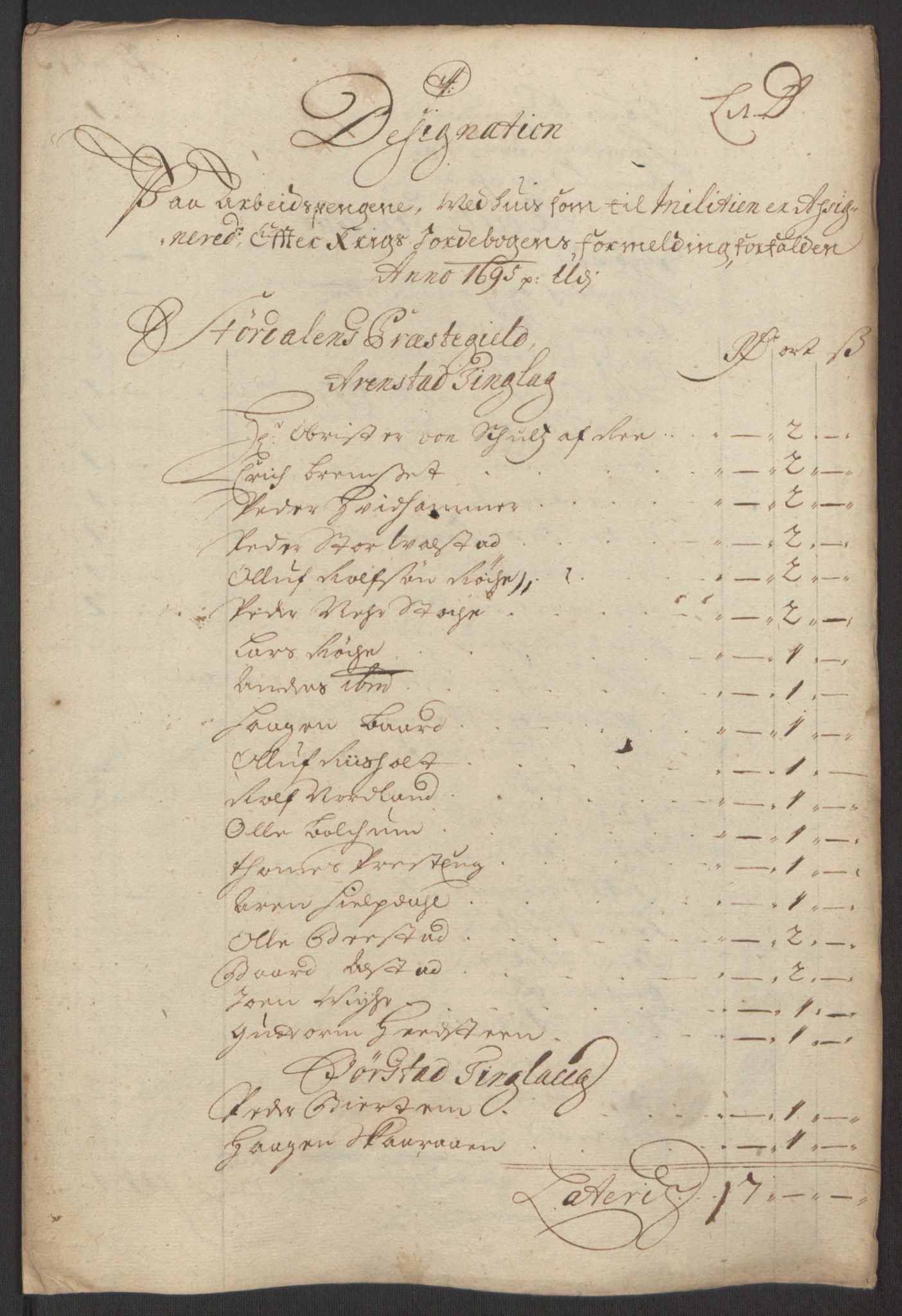Rentekammeret inntil 1814, Reviderte regnskaper, Fogderegnskap, RA/EA-4092/R62/L4187: Fogderegnskap Stjørdal og Verdal, 1695, s. 63