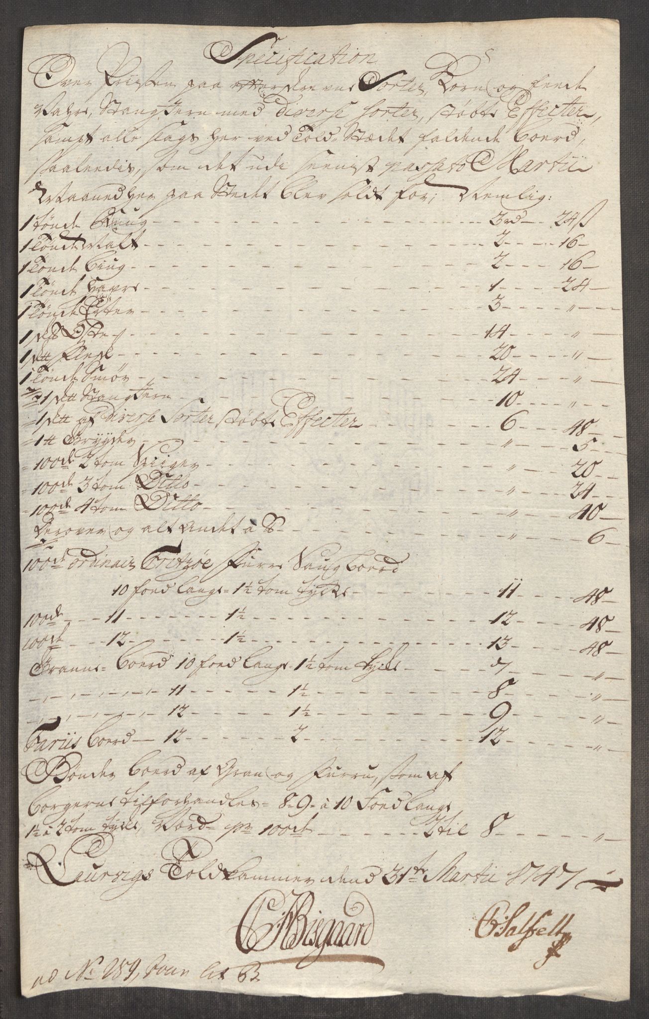 Rentekammeret inntil 1814, Realistisk ordnet avdeling, AV/RA-EA-4070/Oe/L0003: [Ø1]: Priskuranter, 1745-1748, s. 562