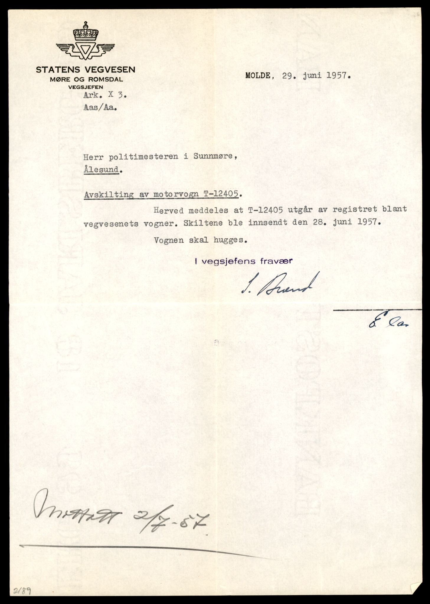 Møre og Romsdal vegkontor - Ålesund trafikkstasjon, AV/SAT-A-4099/F/Fe/L0033: Registreringskort for kjøretøy T 12151 - T 12474, 1927-1998, s. 2939