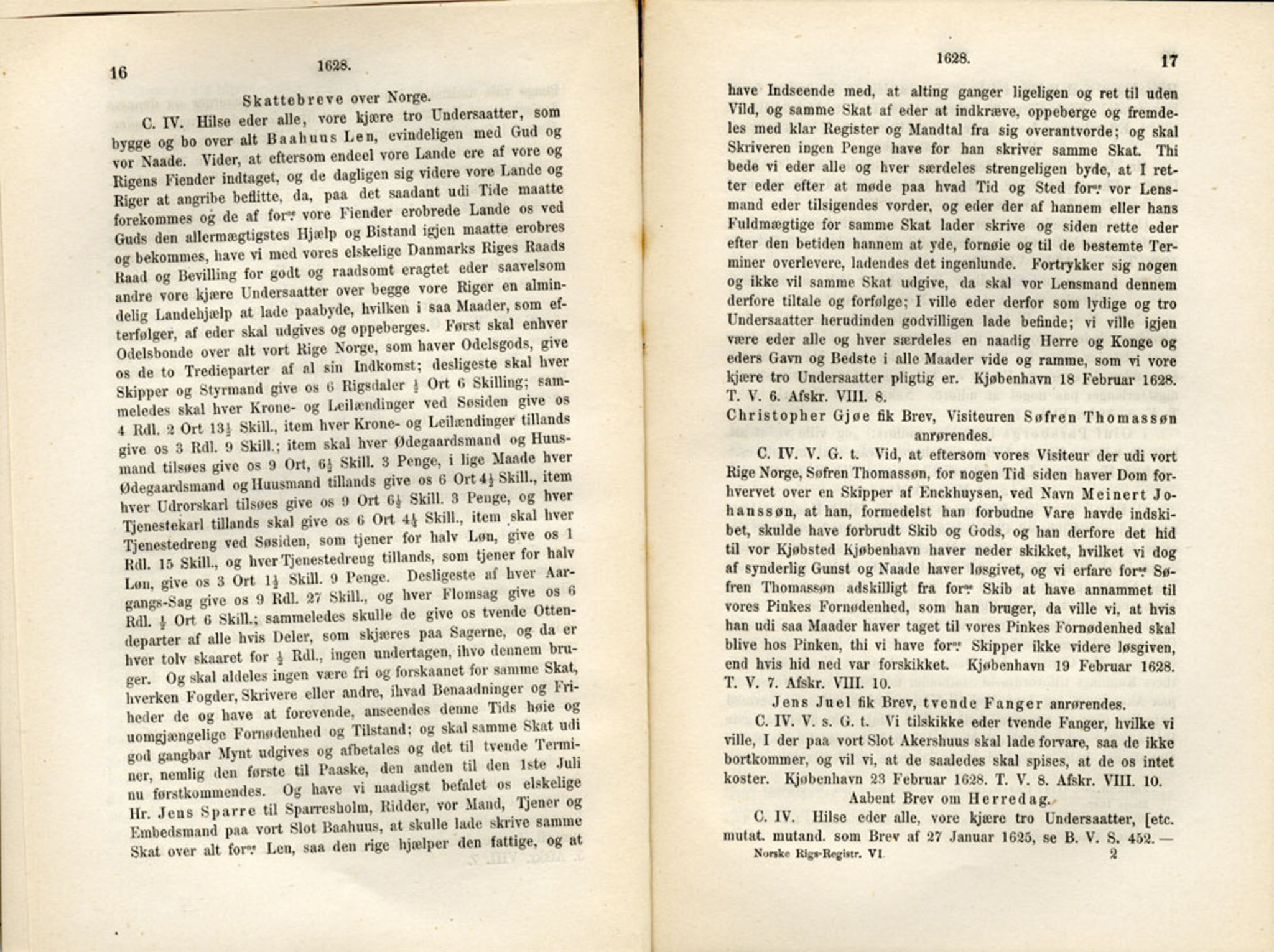 Publikasjoner utgitt av Det Norske Historiske Kildeskriftfond, PUBL/-/-/-: Norske Rigs-Registranter, bind 6, 1628-1634, s. 16-17