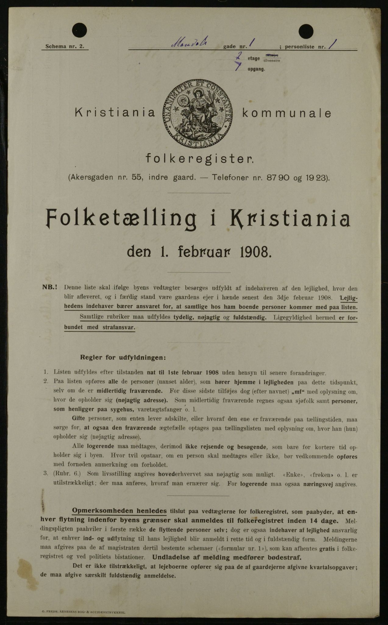 OBA, Kommunal folketelling 1.2.1908 for Kristiania kjøpstad, 1908, s. 53829