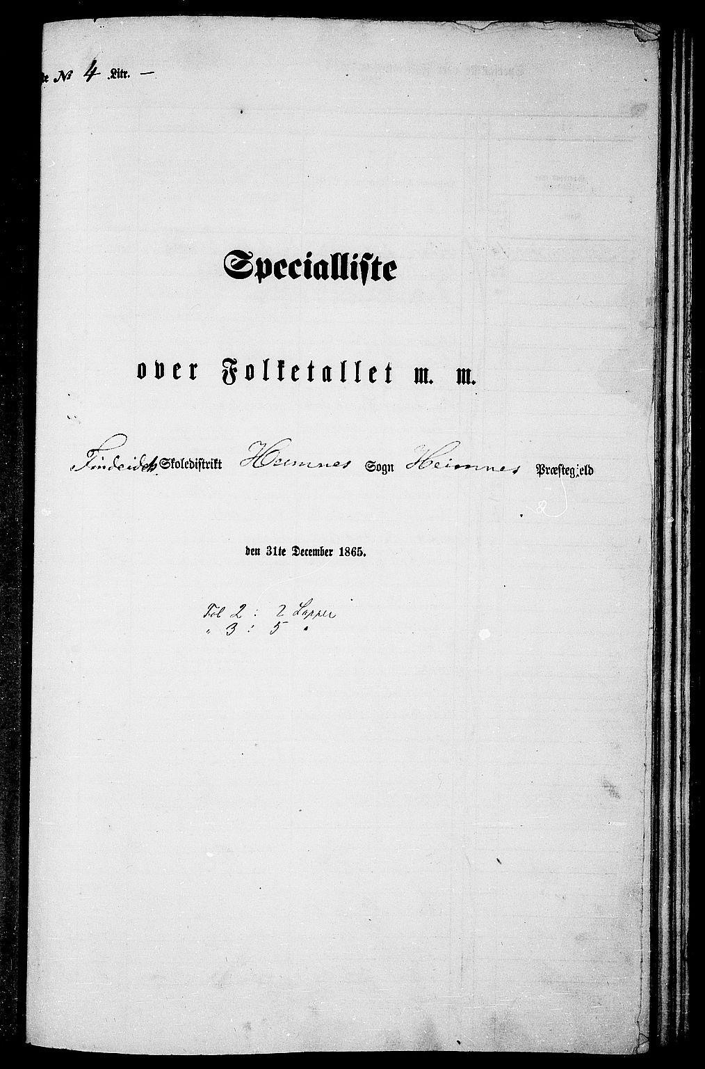 RA, Folketelling 1865 for 1832P Hemnes prestegjeld, 1865, s. 77
