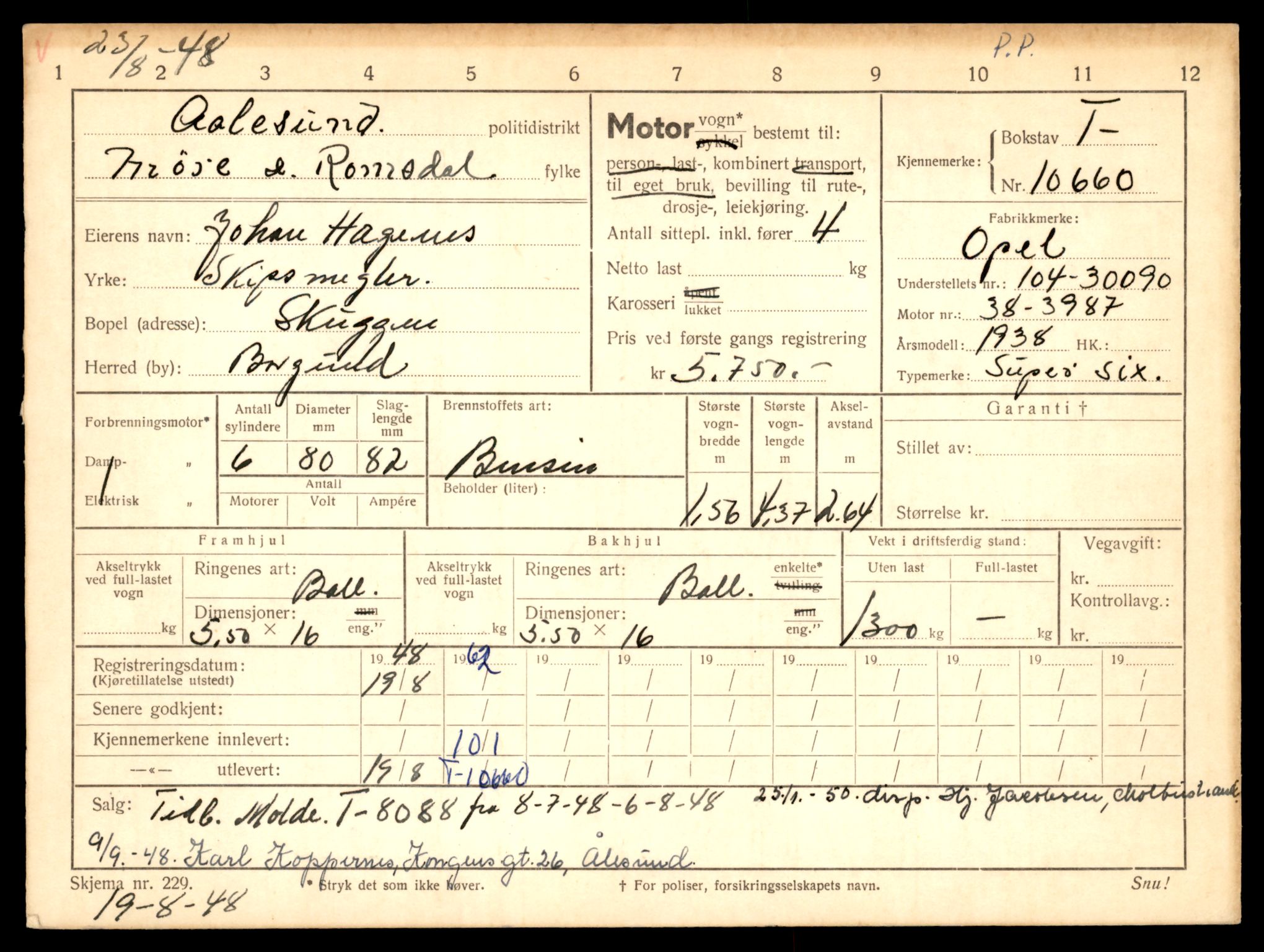 Møre og Romsdal vegkontor - Ålesund trafikkstasjon, AV/SAT-A-4099/F/Fe/L0022: Registreringskort for kjøretøy T 10584 - T 10694, 1927-1998, s. 2177